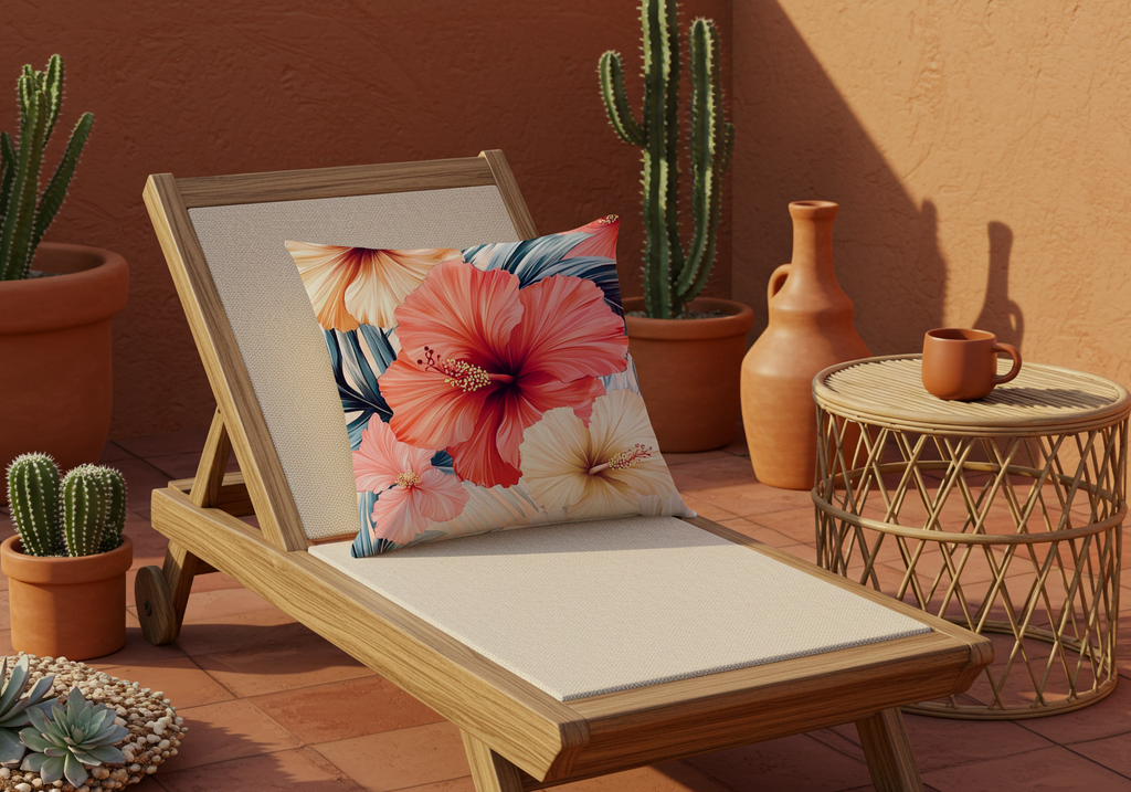 Personalized Hibiscus Breeze Pillow with Custom Name