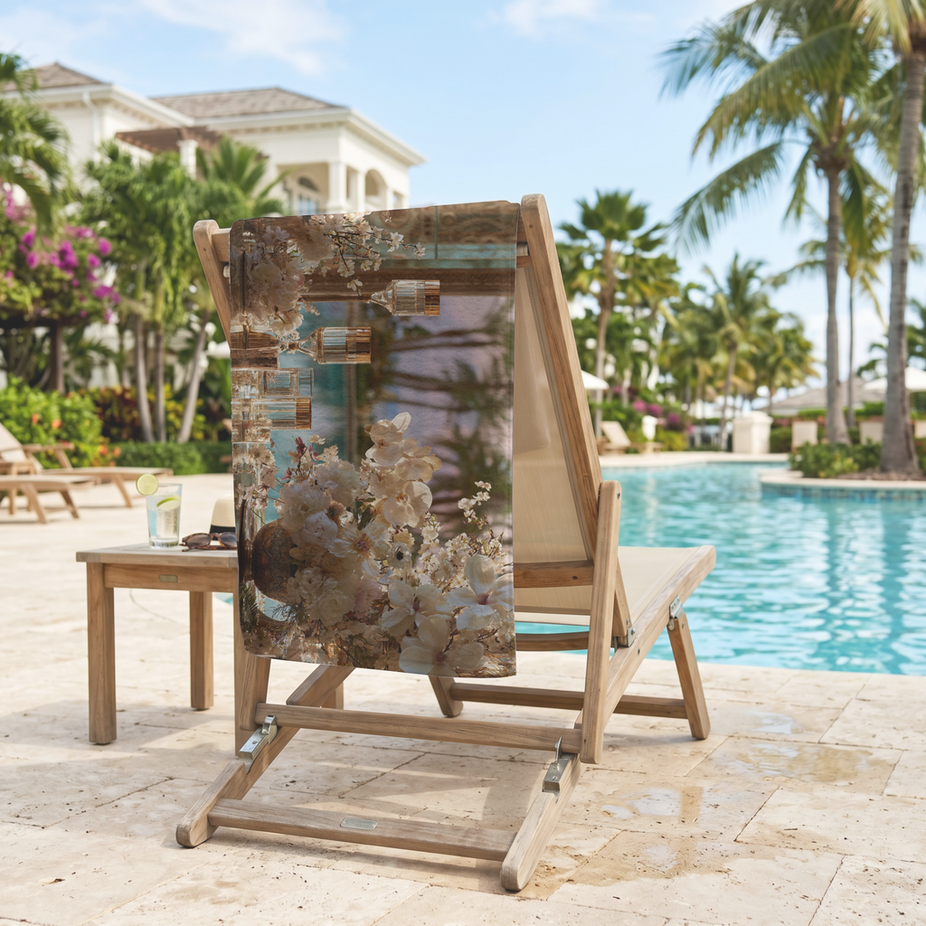 Personalized Wildflower Bath Towel with Custom Name