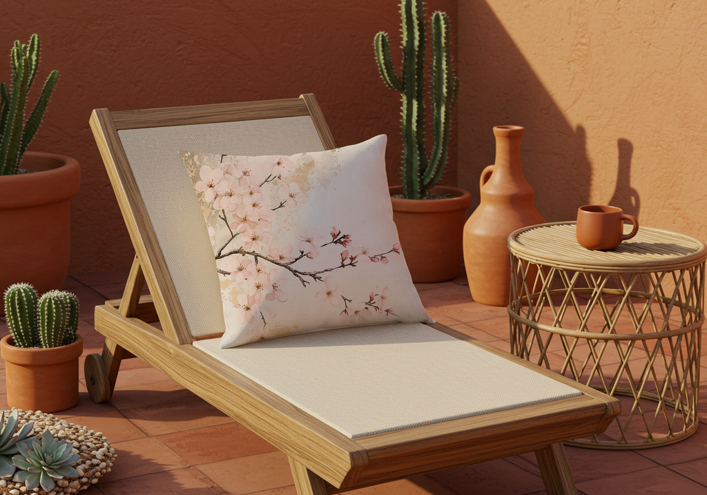 Personalized Sakura Blossom Estate Pillow with Custom Name