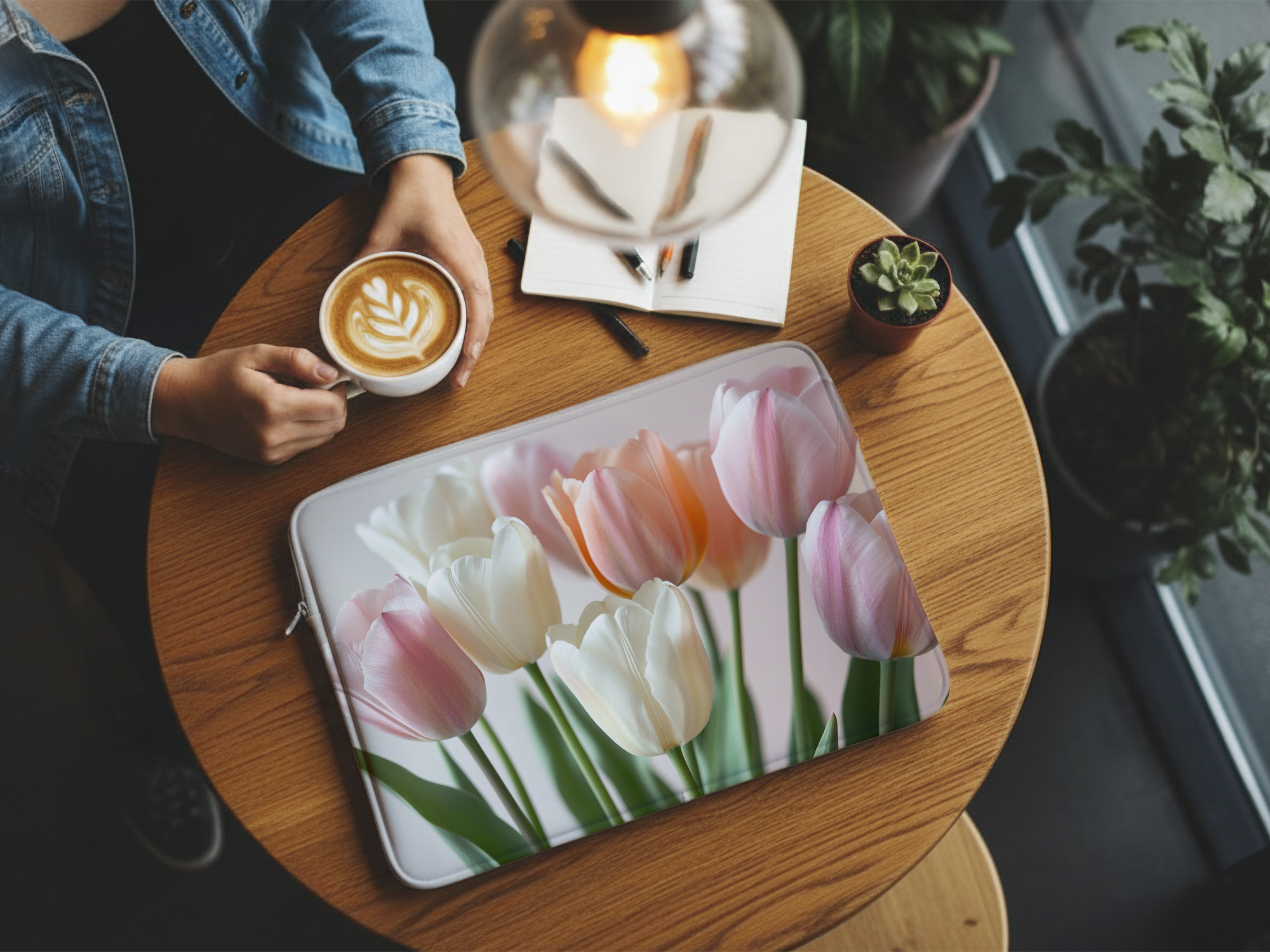 Custom Tulip Blossom Laptop Sleeve for Nature Lovers