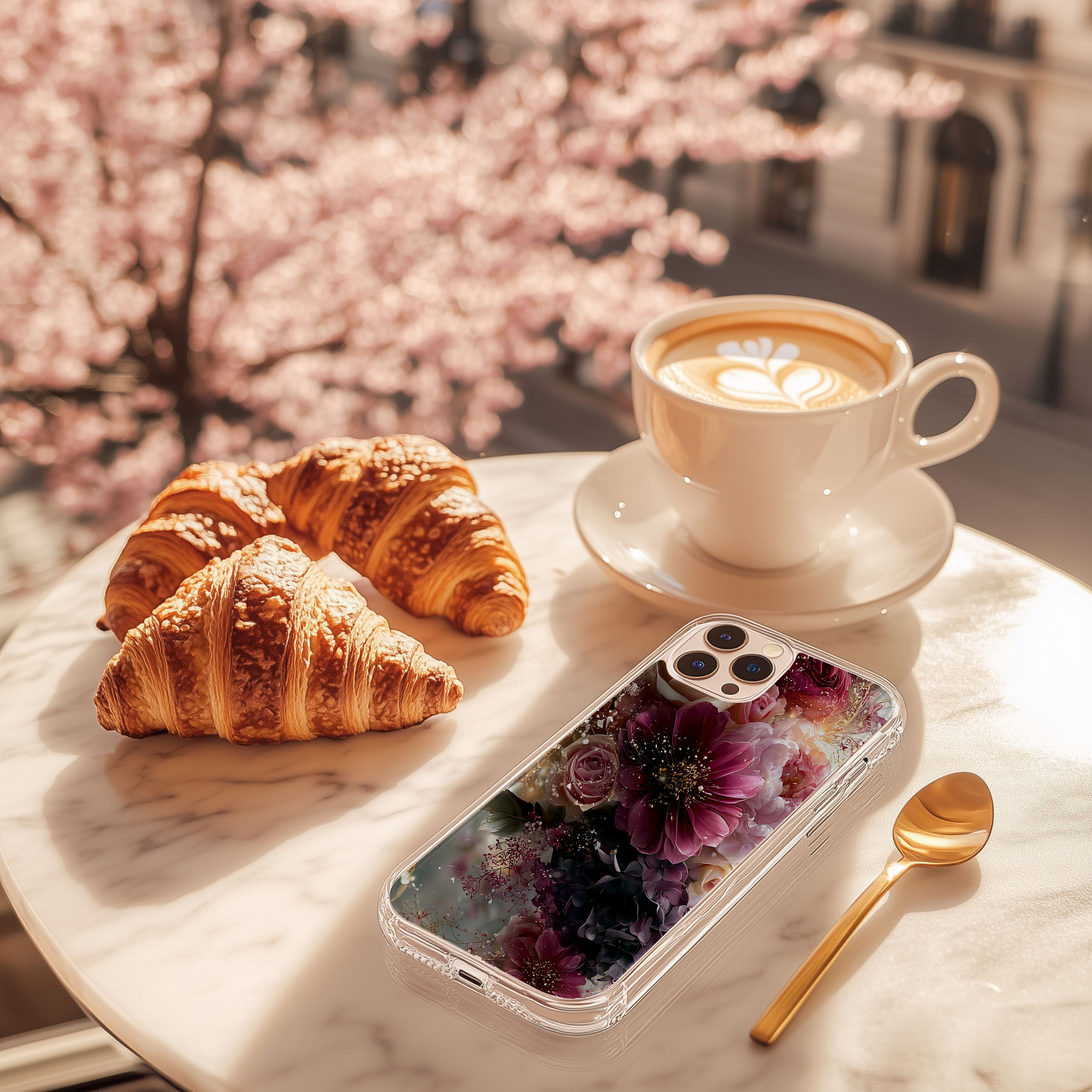 Personalized Floral Heritage iPhone Case with Custom Name & Elegant Botanical Shield