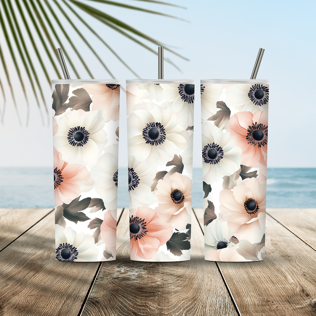 Personalized Meadow Blossom Stainless Steel Tumbler with Custom Name