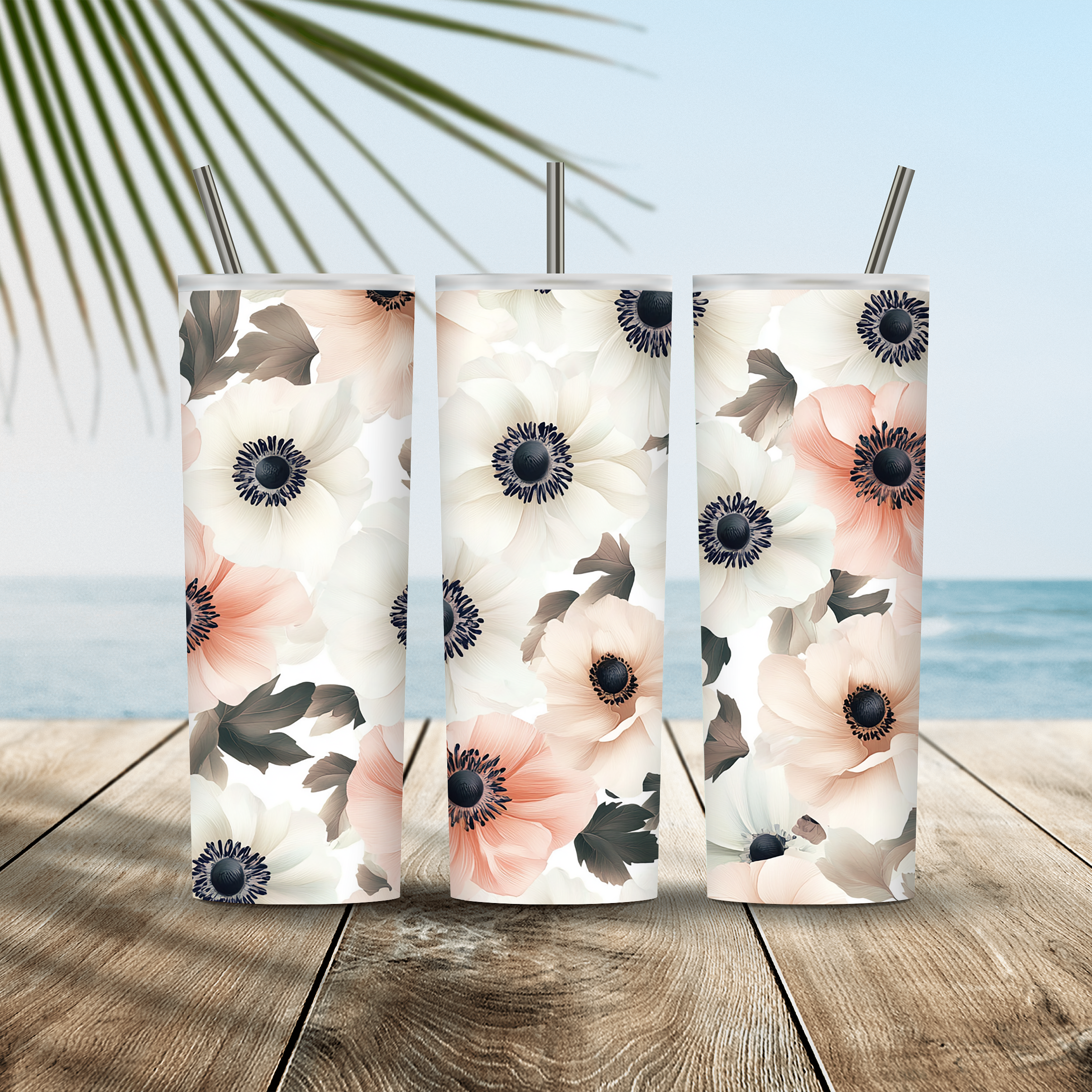 Personalized Meadow Blossom Stainless Steel Tumbler with Custom Name