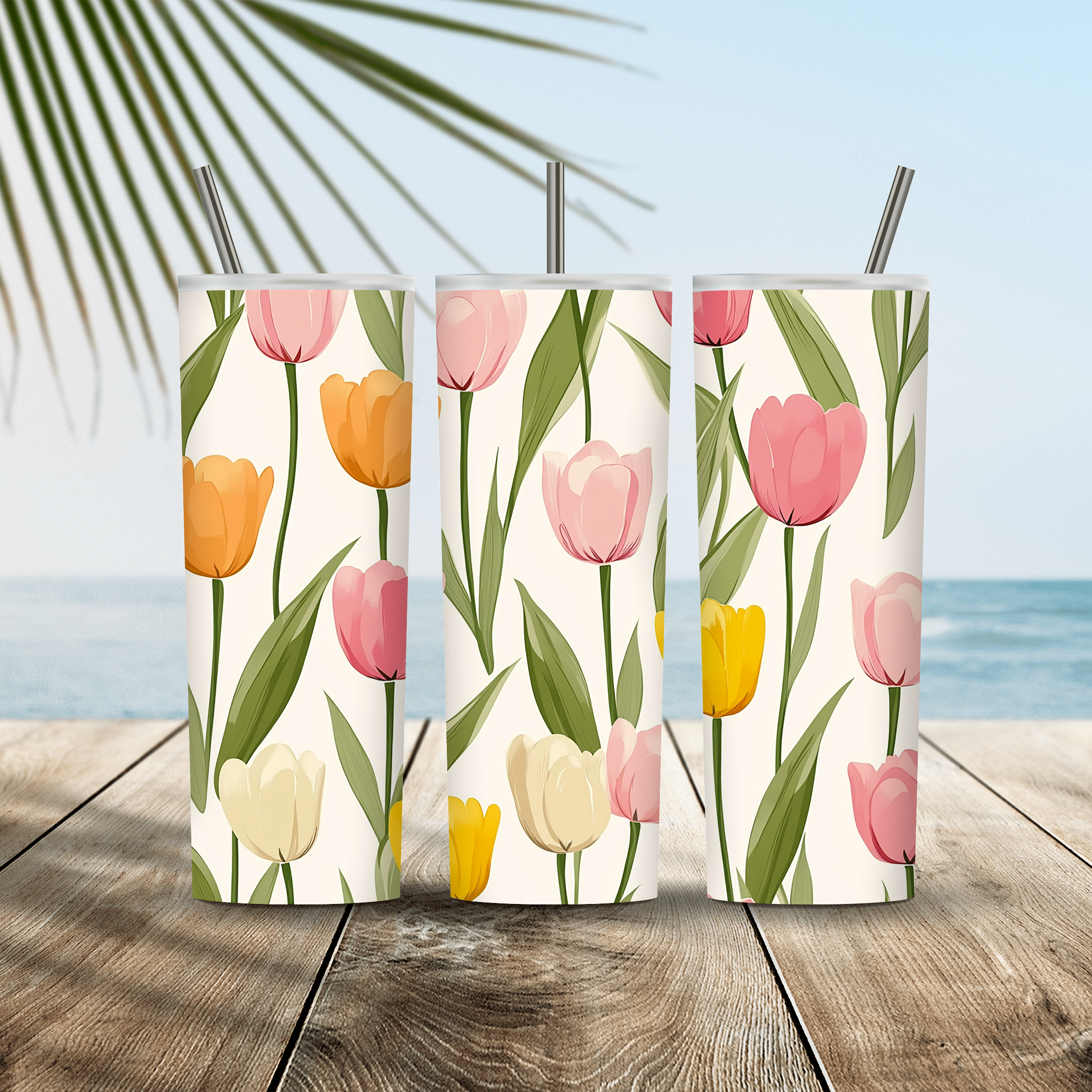 Personalized Floral Haven Stainless Steel Tumbler with Custom Name