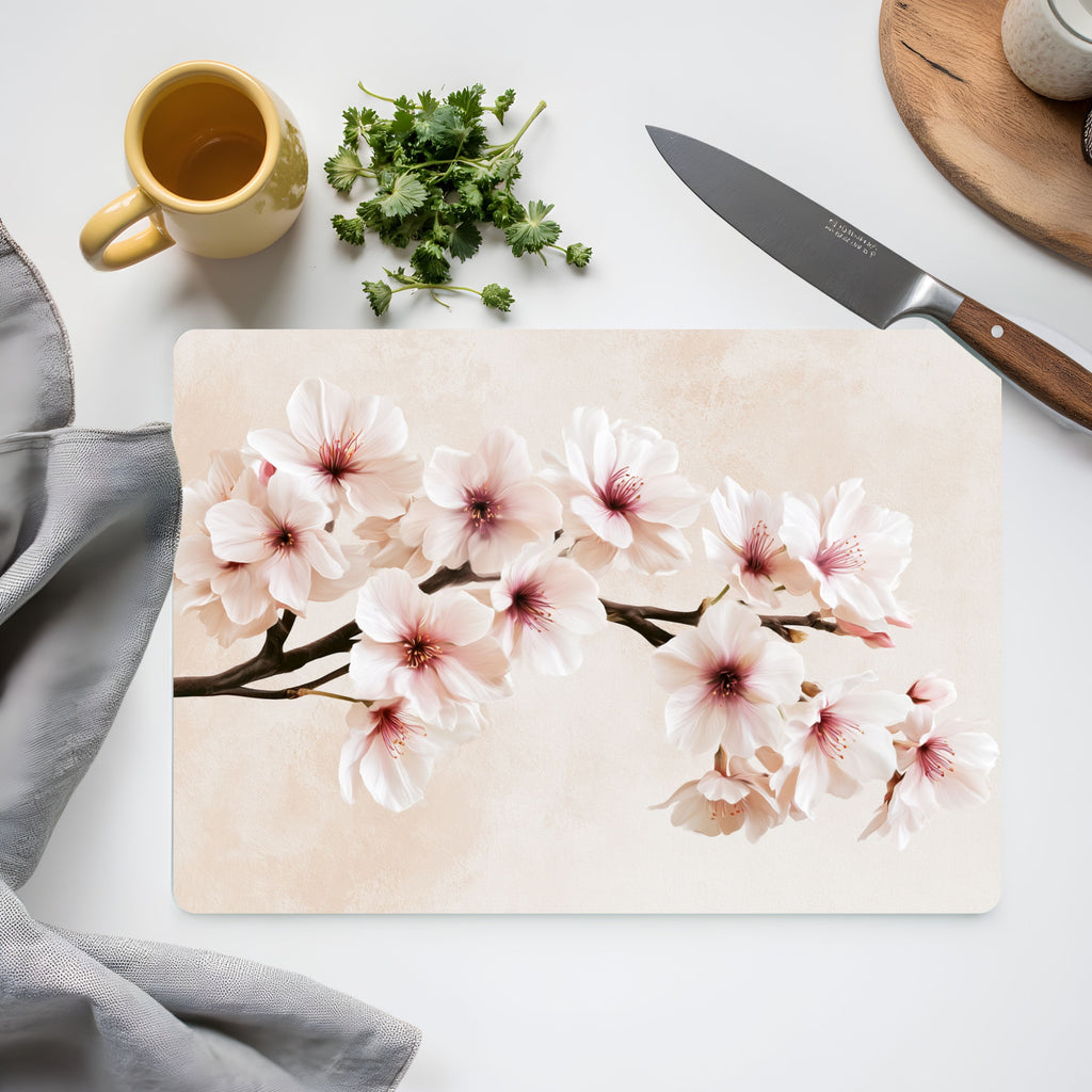Sakura Blossom Glass Cutting Board Personalized for Serene Kitchen Elegance