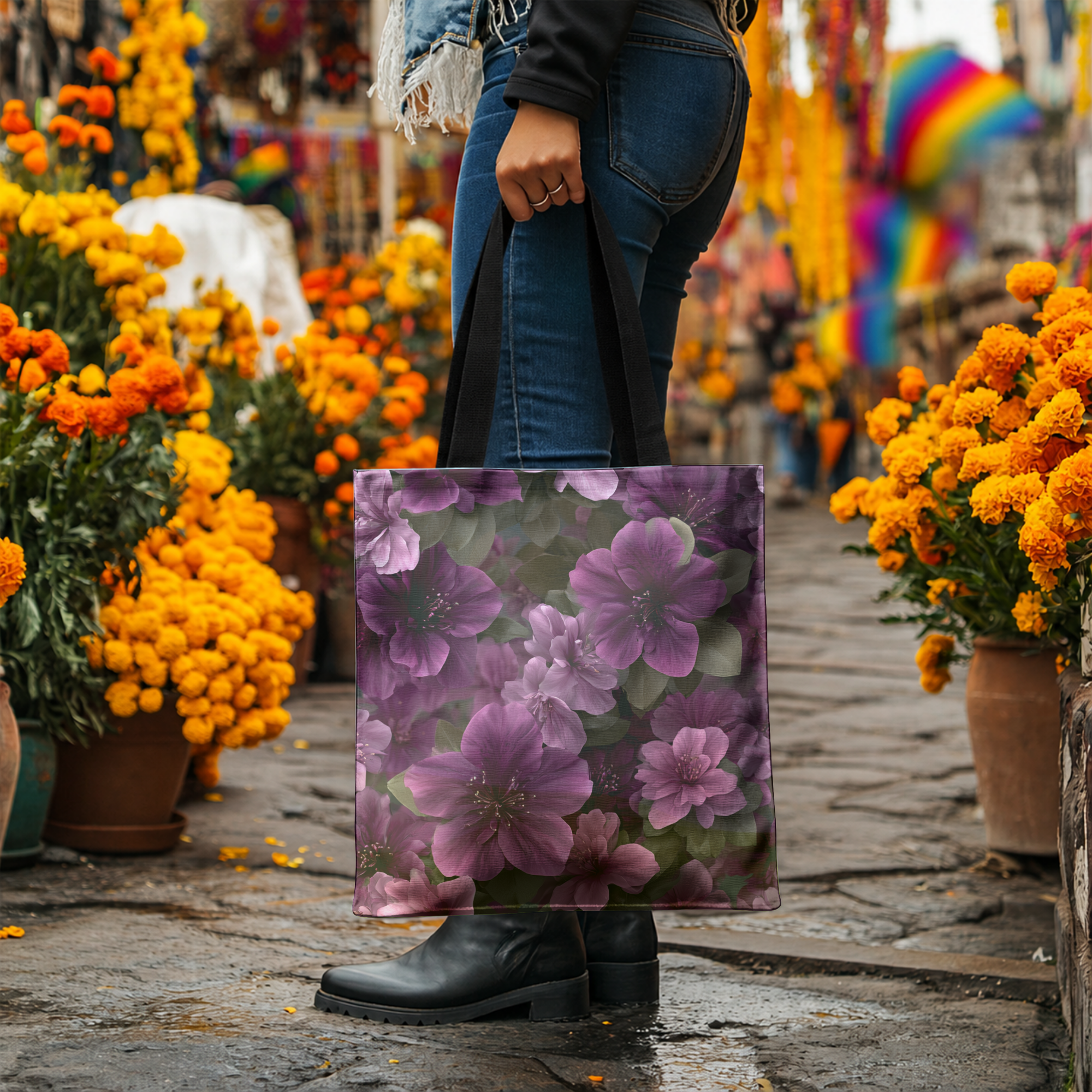 Personalized Garden Tote Bag with Custom Name for Shopping, Travel & Daily Carry