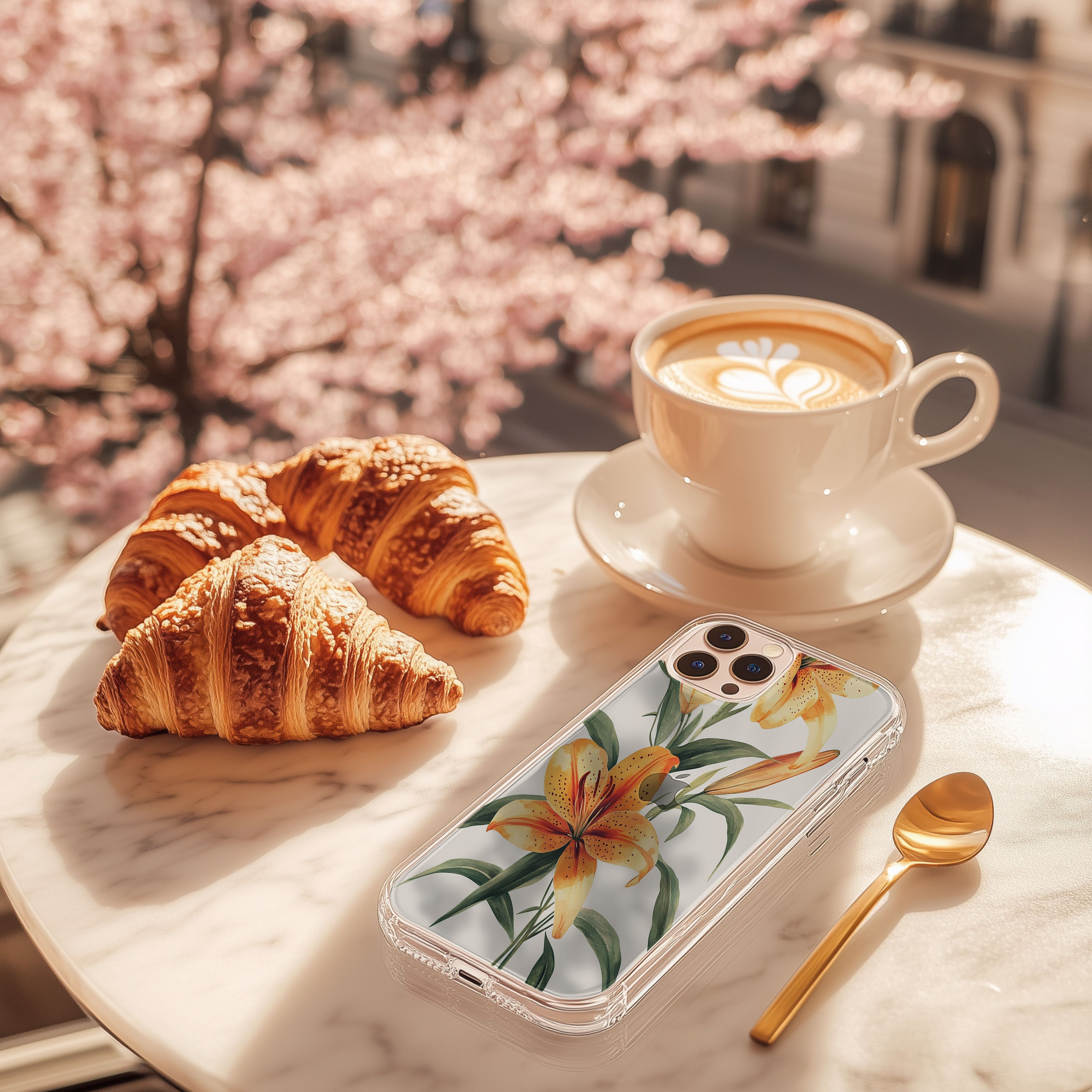 Personalized Tiger Lily iPhone Case with Custom Name