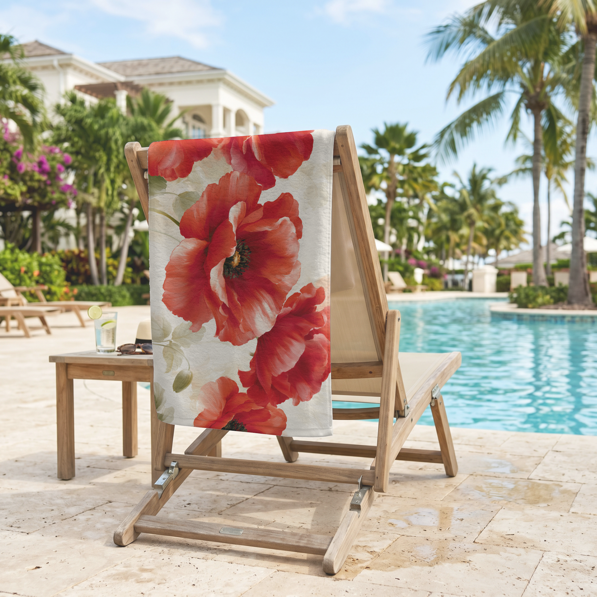 Personalized Floral Towel with Custom Botanical Name