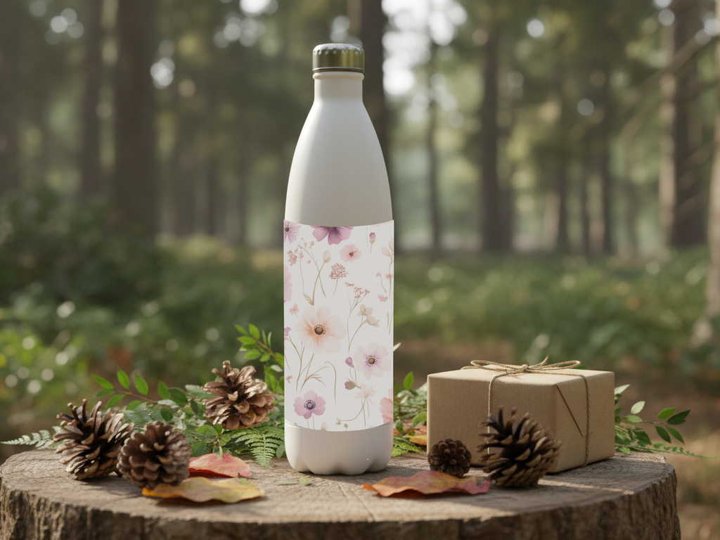 Cosmos Bipinnatus Stainless Steel Water Bottle Personalized for Countryside Bloom Travels