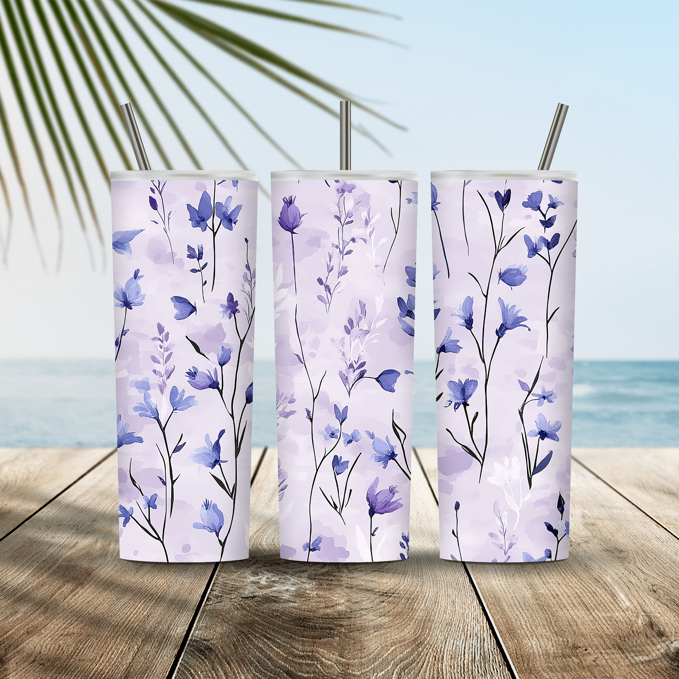 Personalized Petal Escape Stainless Steel Tumbler with Custom Name