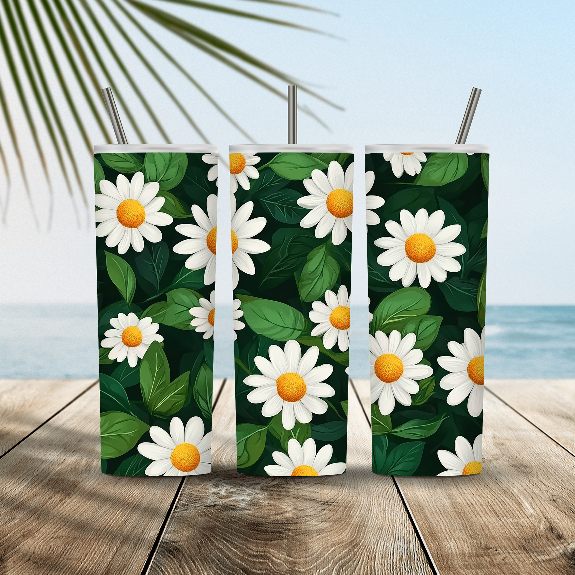 Personalized Floral Travel Tumbler with Custom Name and Elegant Garden Artwork