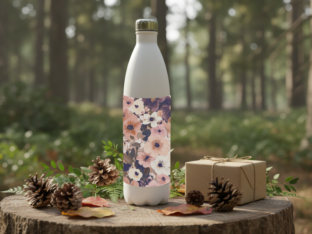 Anemone Stainless Steel Water Bottle Personalized for Garden Arbor Adventures