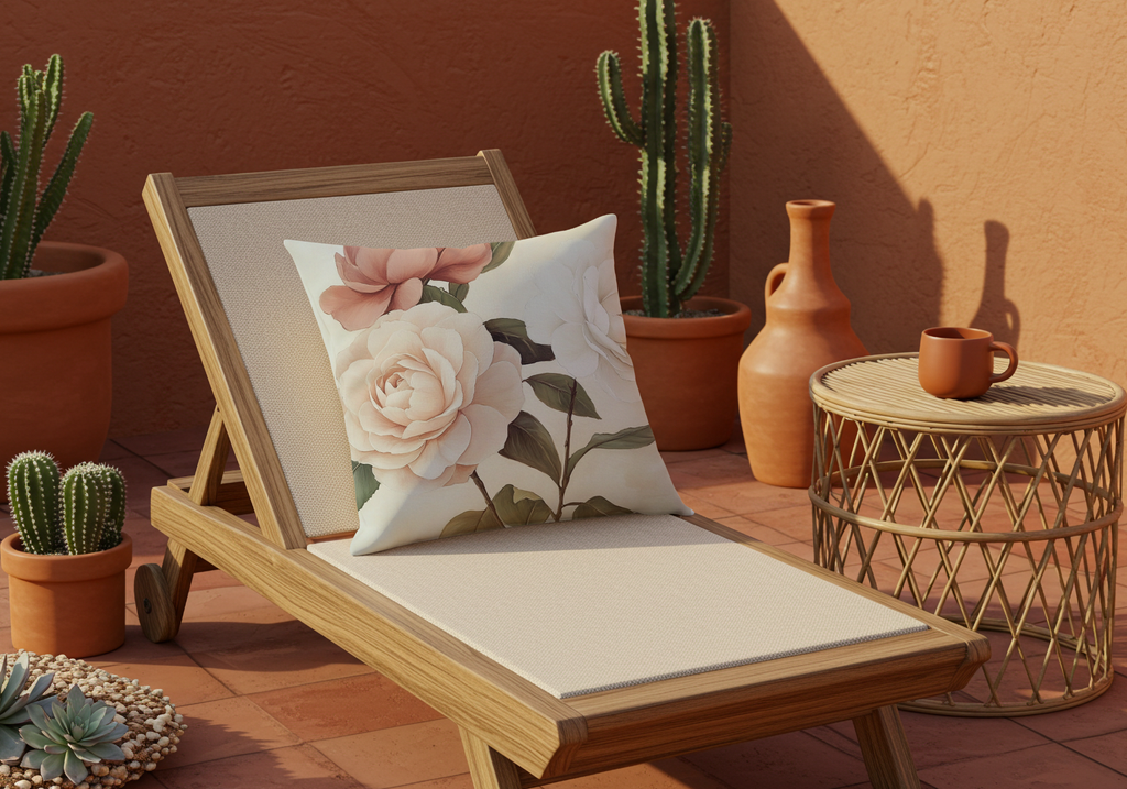 Personalized Camellia Manor Pillow with Custom Name