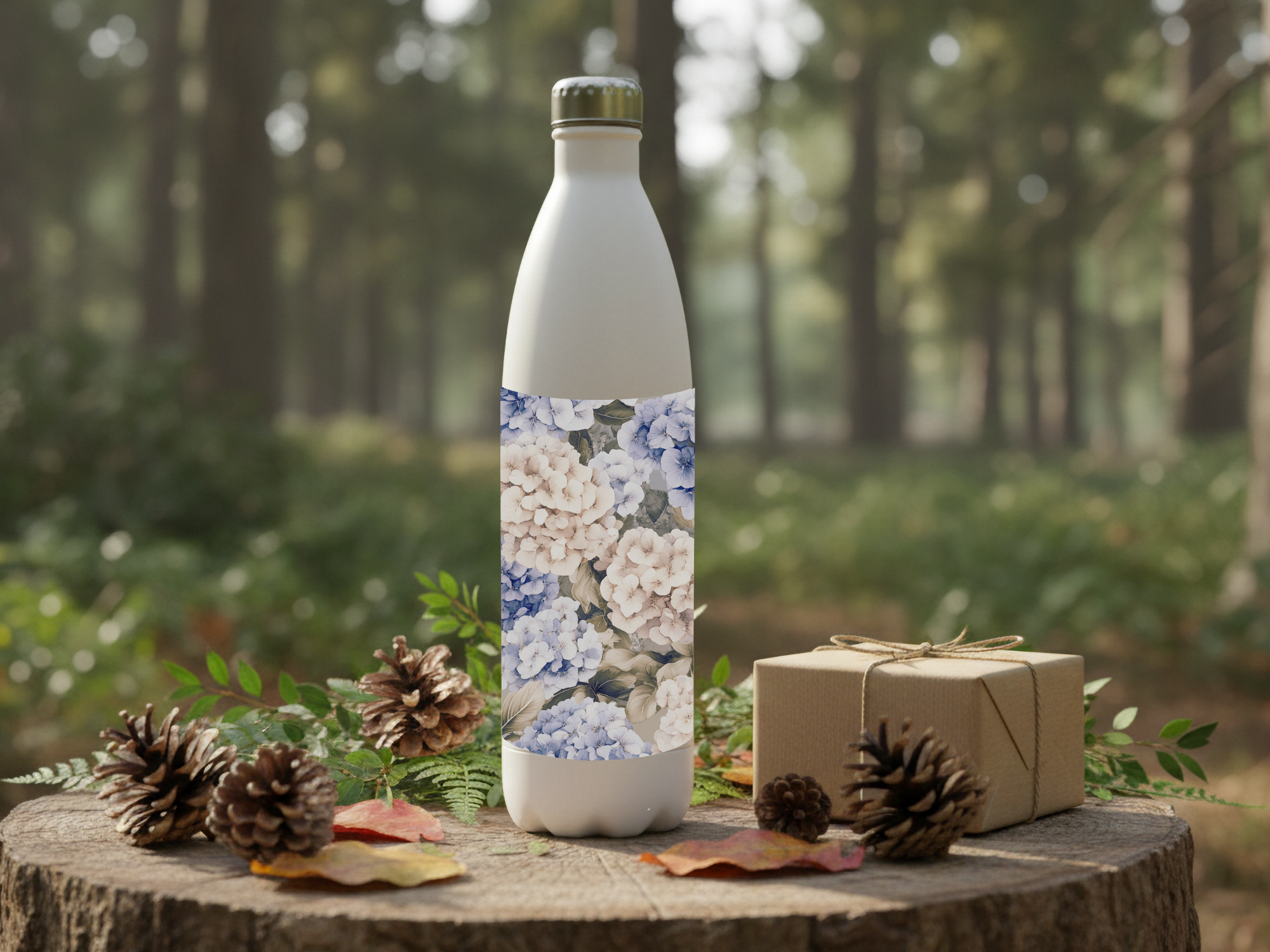 Custom Hydrangea Water Bottle Personalized for Floral Lifestyle Enthusiasts
