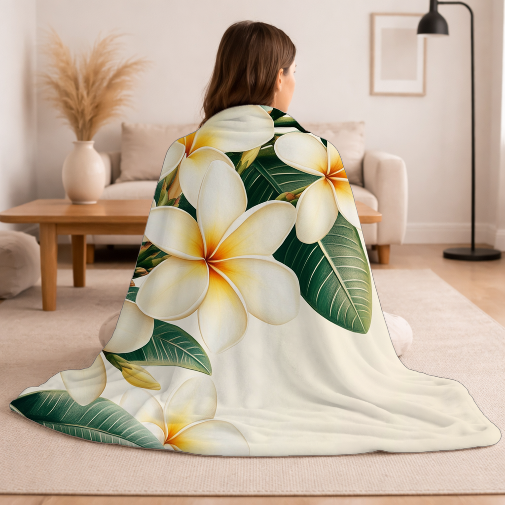 Personalized Blossom Haven Sherpa Blanket for Cozy Home Comfort