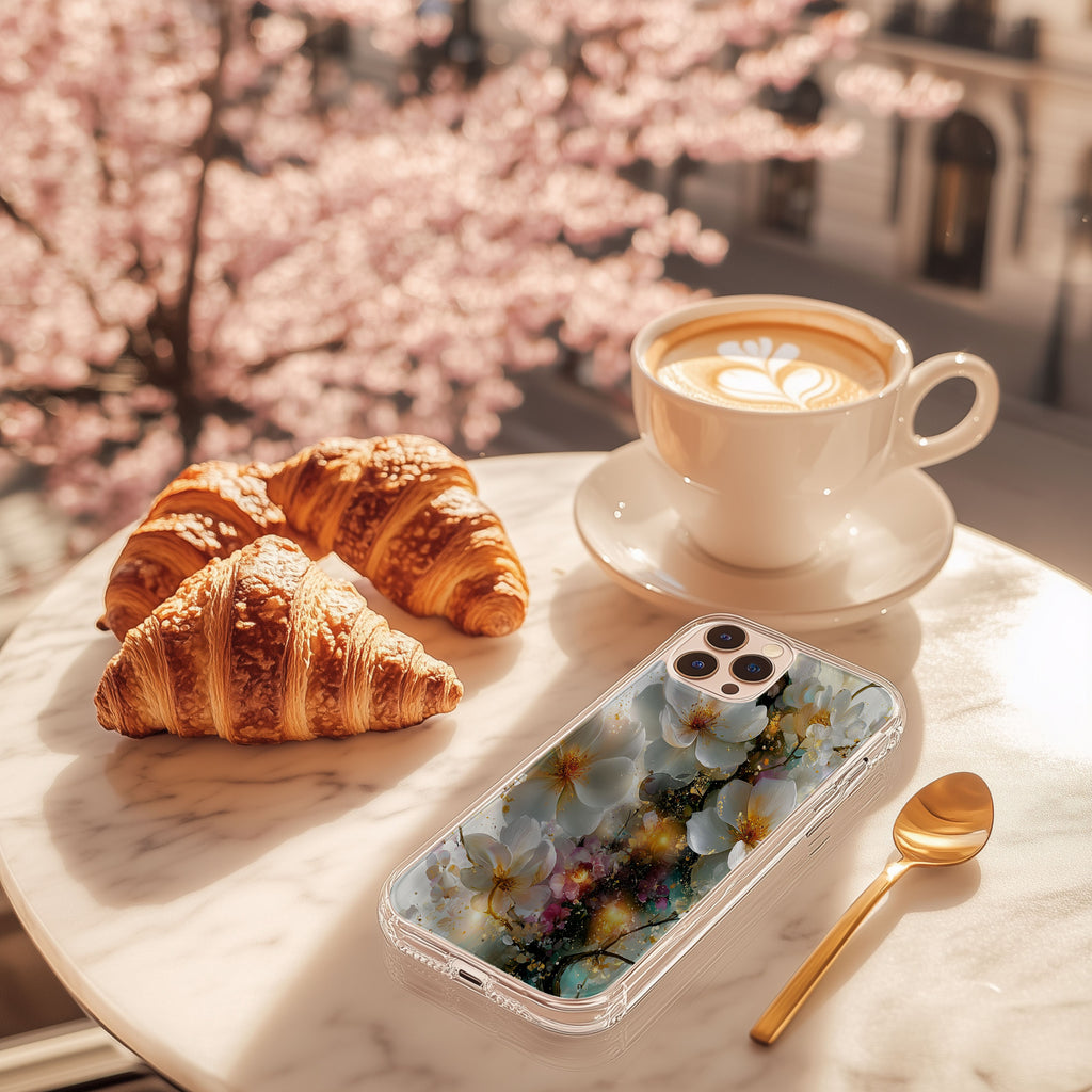Personalized White Floral iPhone Case with Custom Name