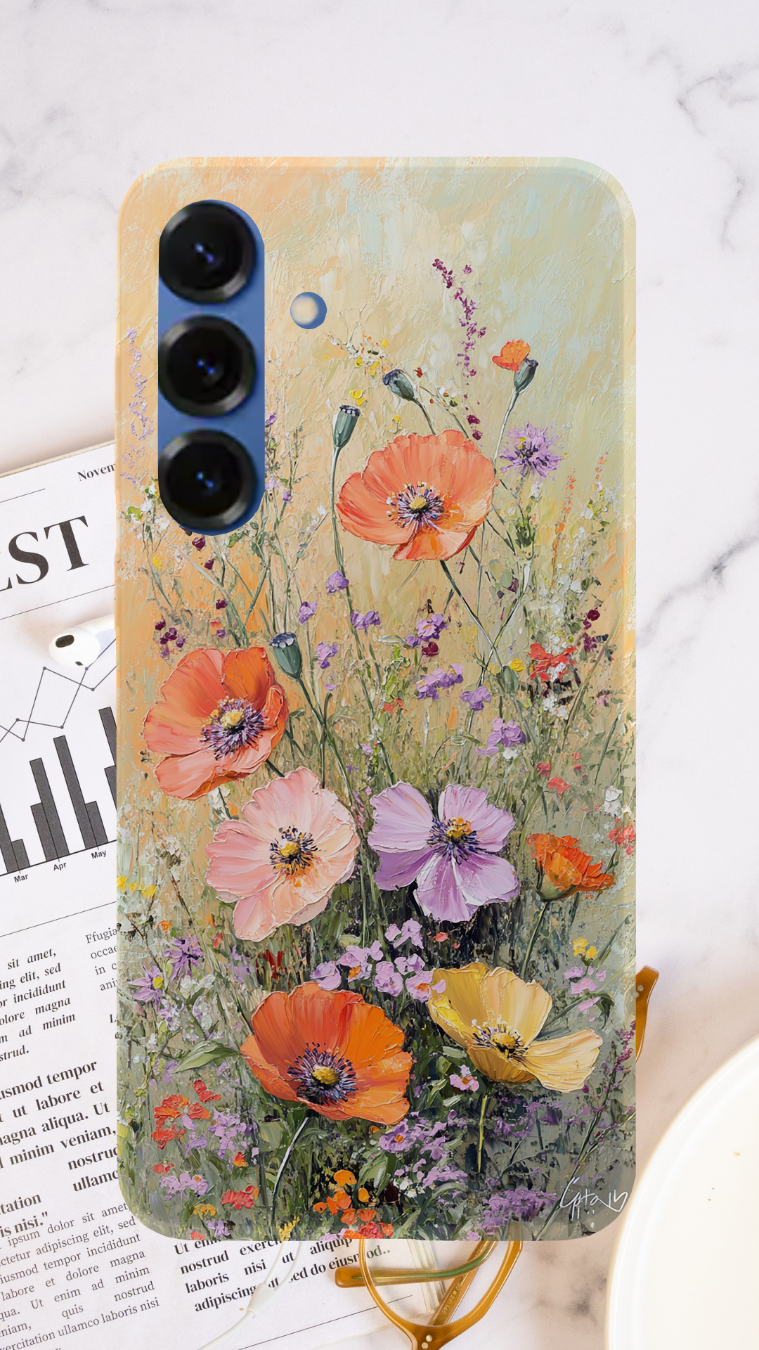 Personalized Petal Charm Samsung Galaxy Case with Custom Name