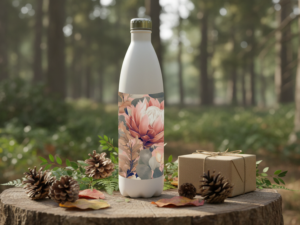 Protea Stainless Steel Water Bottle Personalized for Coastal Bloom Expeditions