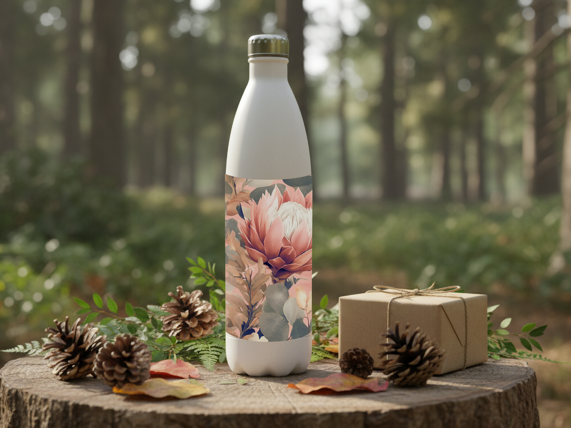 Protea Stainless Steel Water Bottle Personalized for Coastal Bloom Expeditions