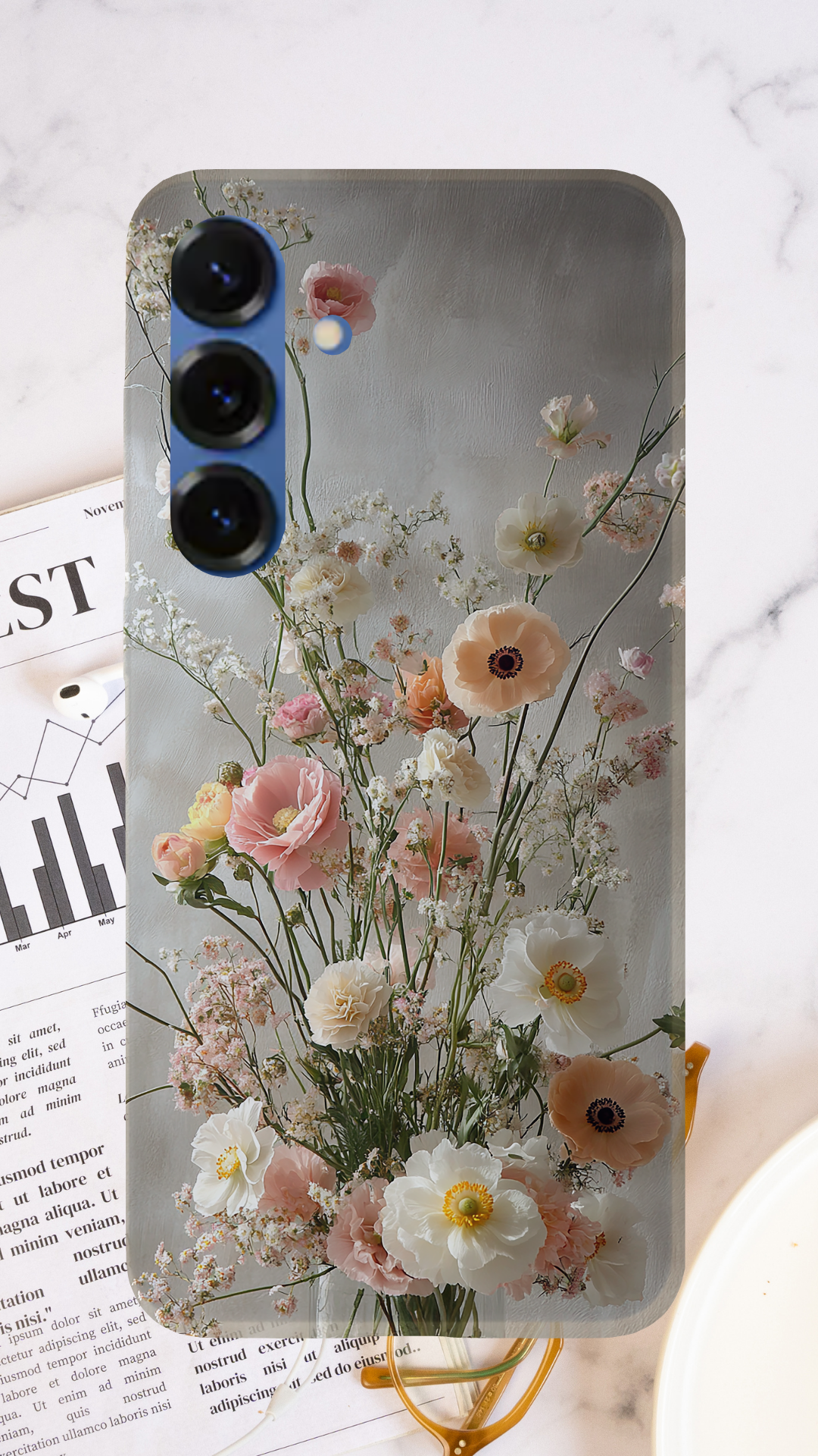 Personalized Floral Luxe Samsung Galaxy Case with Custom Name