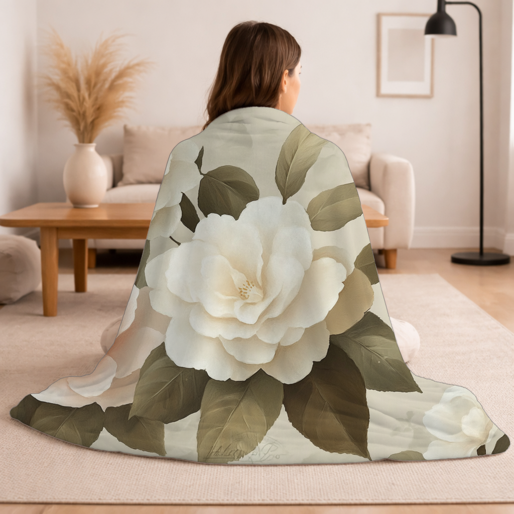 Personalized Velvet Bloom Sherpa Blanket with Custom Name