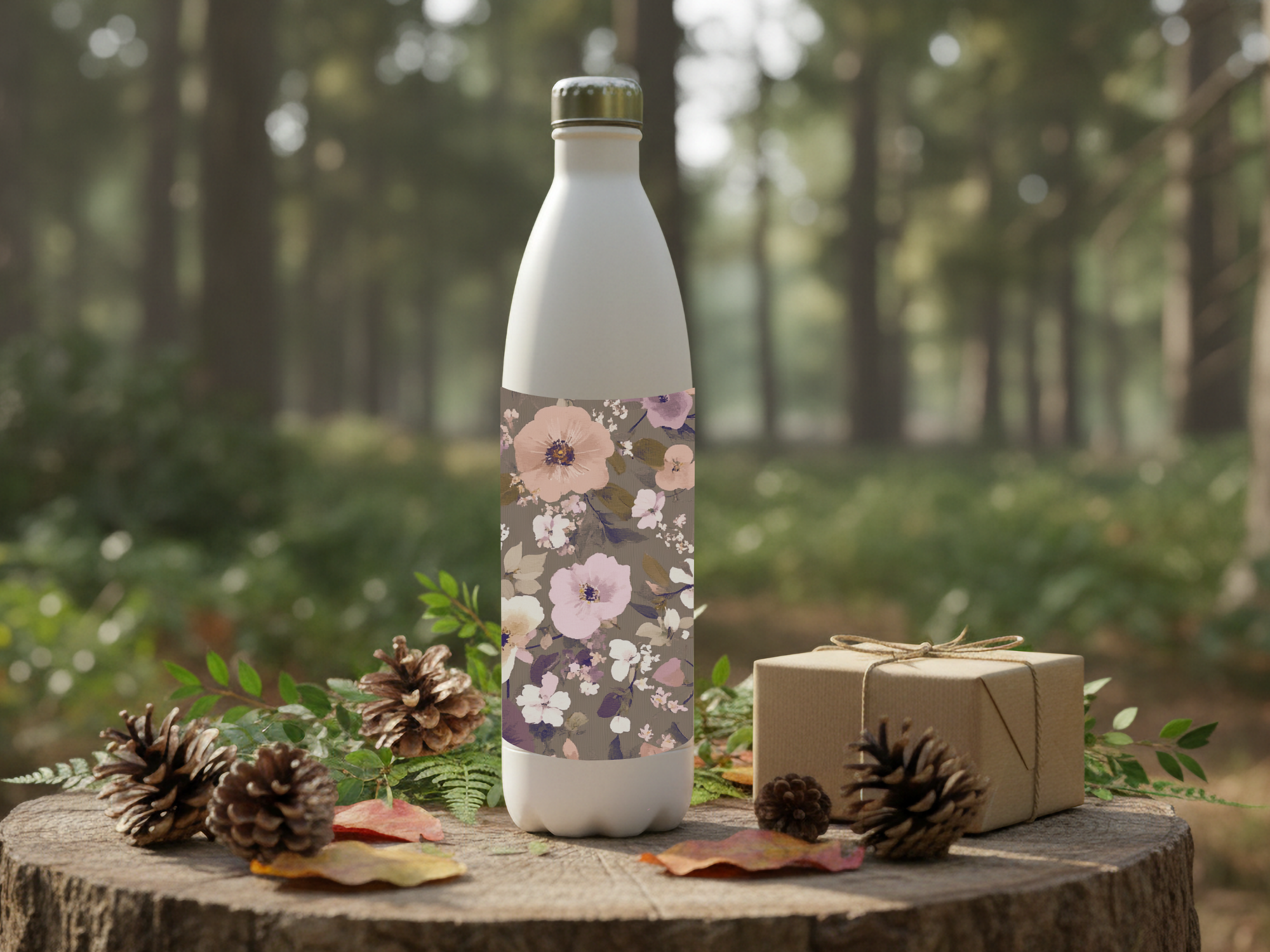 Cosmos Stainless Steel Water Bottle Personalized for Flower Market Wanderings