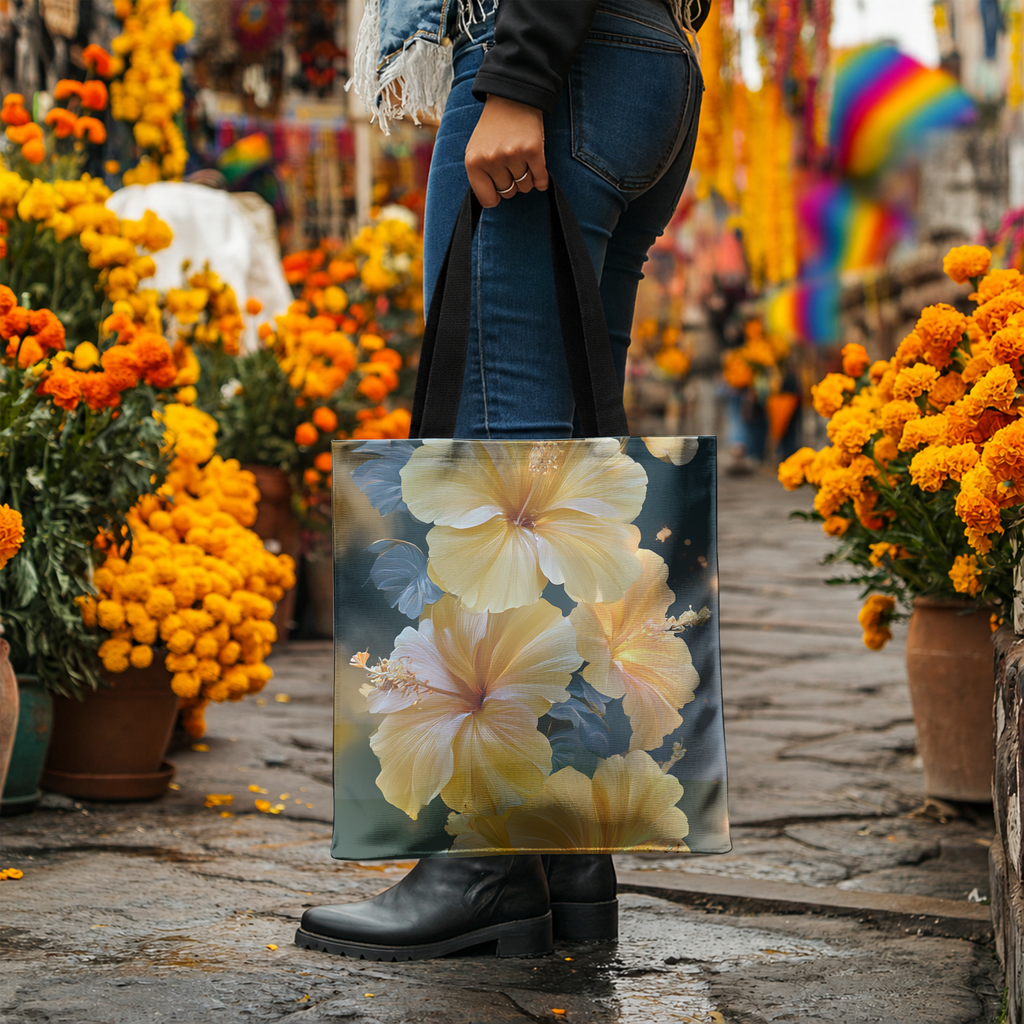 Personalized Floral Market Bag with Custom Name for Shopping, Travel & Daily Use