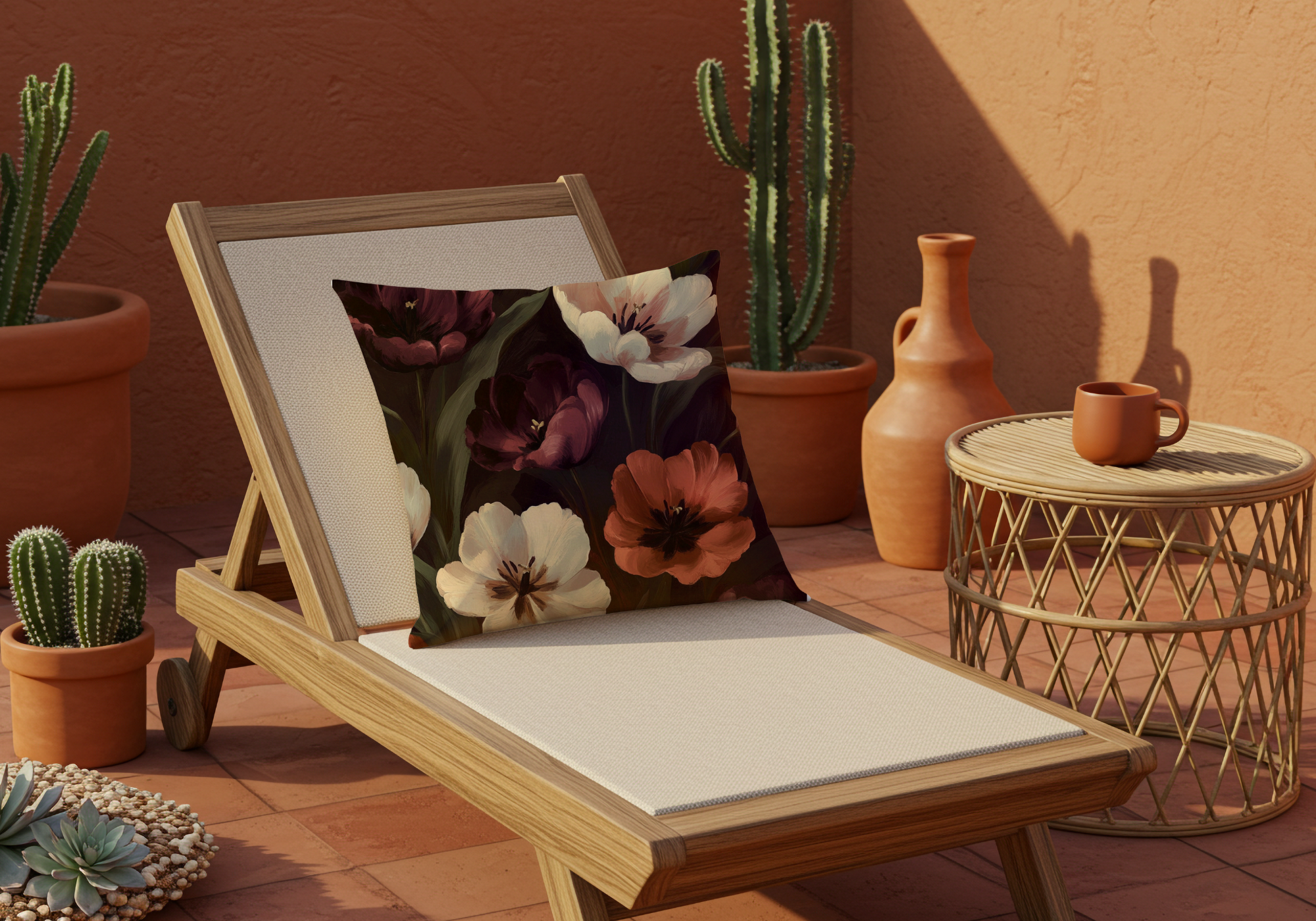 Personalized Anemone Garden Pillow with Custom Name