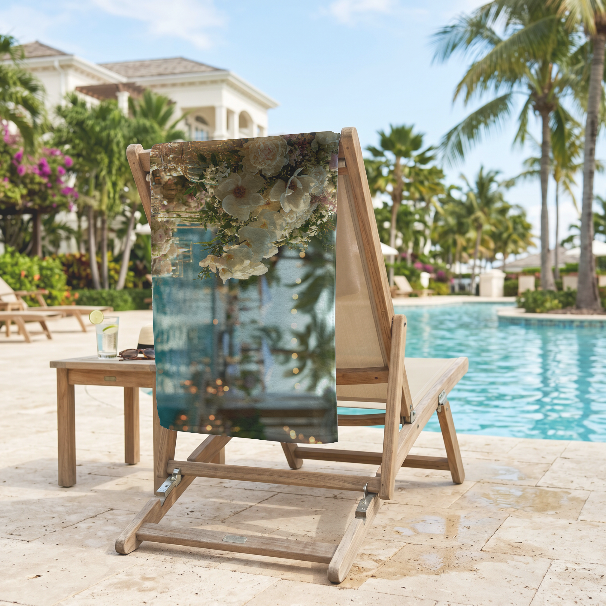 Botanical Floral Towel | Personalized Beach & Bath Towel