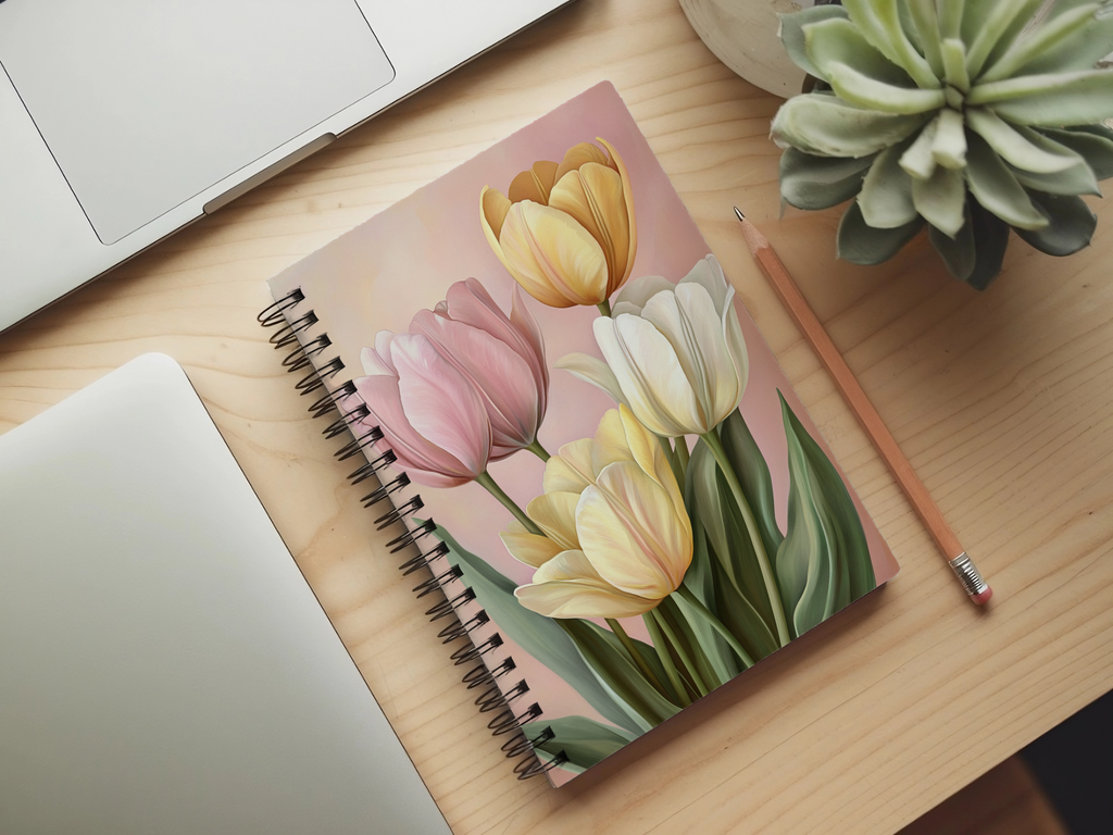 Tulip Spiral Notebook Personalized for Springtime Inspiration Notes