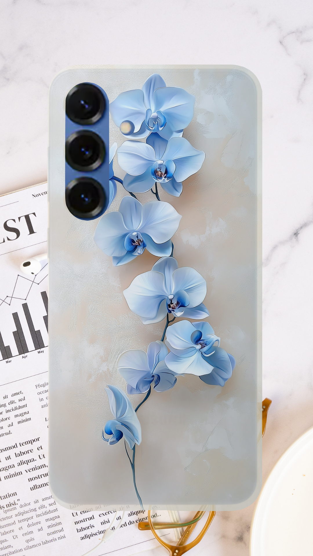 Personalized Botanical Charm Samsung Galaxy Case with Custom Name