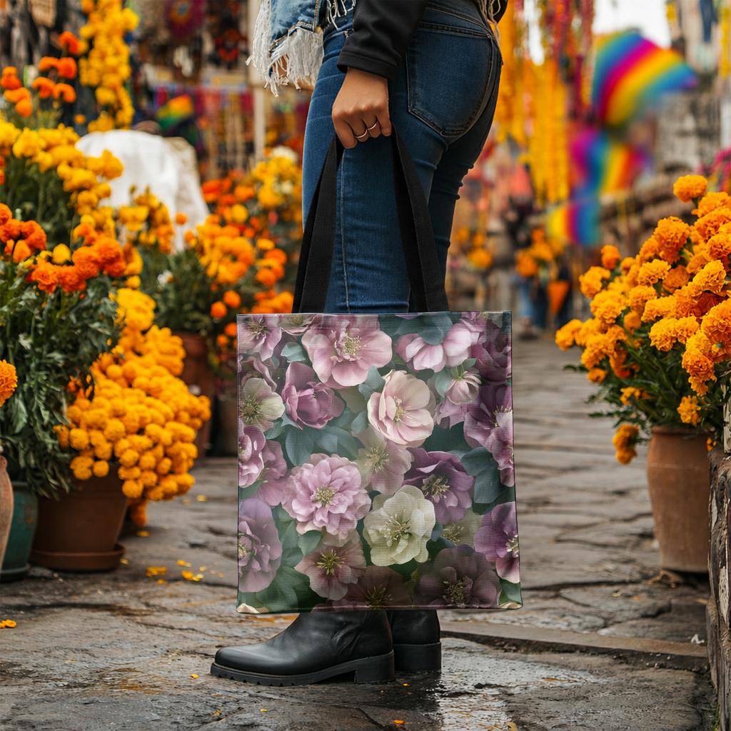 Custom Flower Lover Tote Bag with Personalized Name for Shopping & Everyday Use