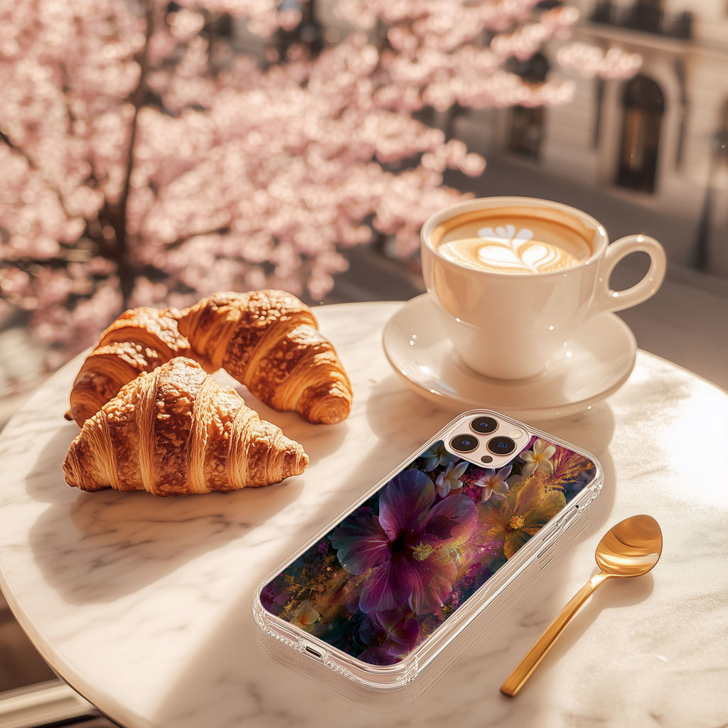 Custom Hibiscus Floral iPhone Case with Personalized Name & Botanical Protective Cover