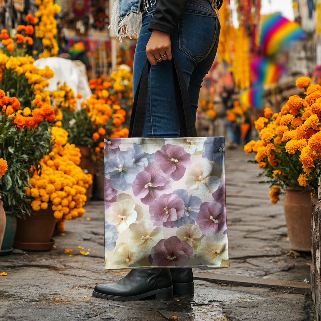 Personalized Floral Carryall Tote Bag with Custom Name for Shopping & Travel
