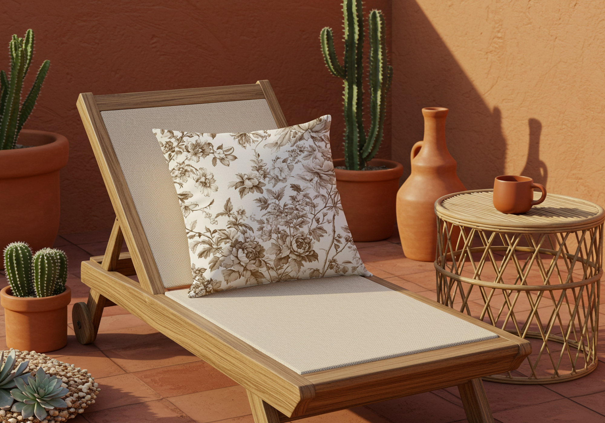 Personalized Vintage Toile Garden Pillow with Custom Name