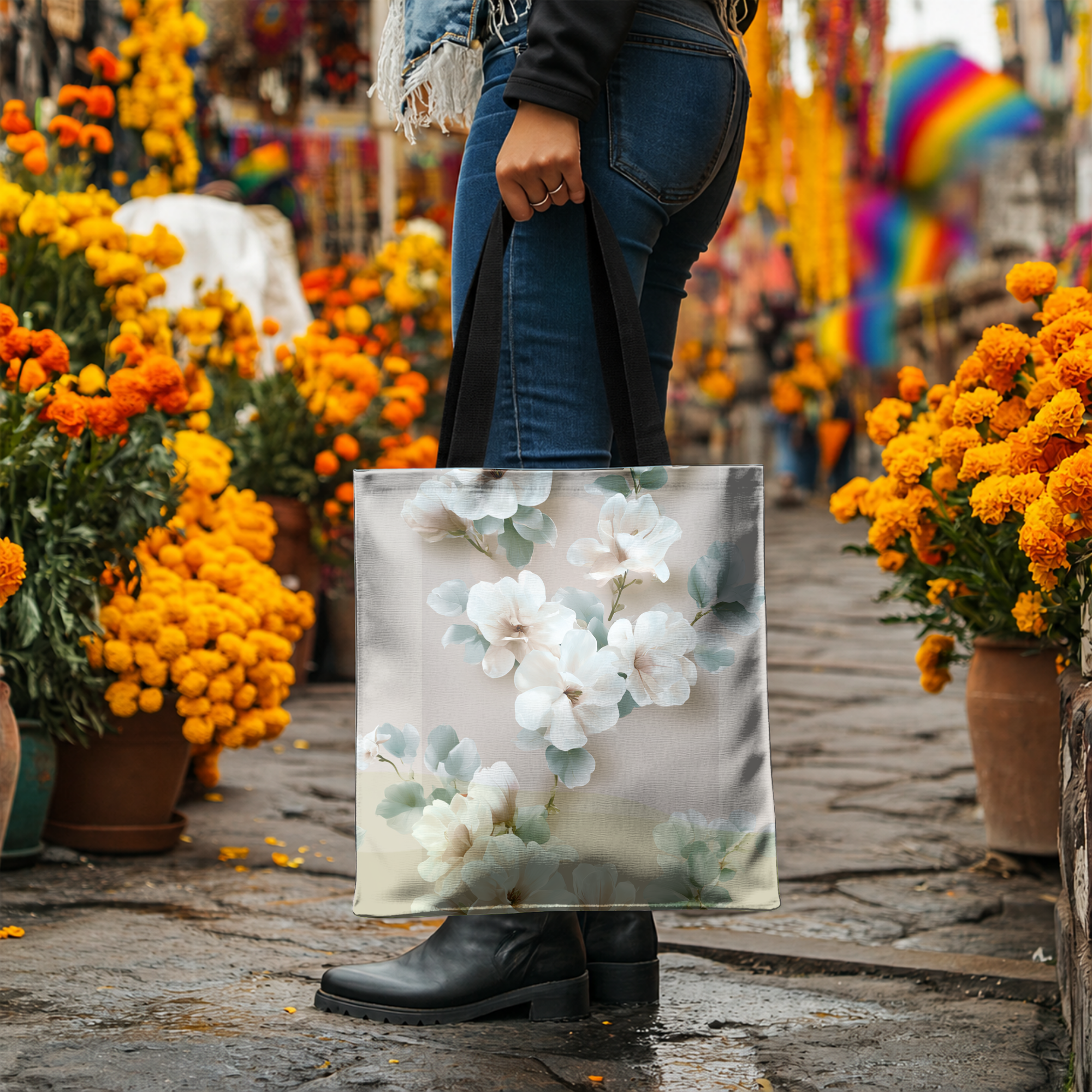 Custom Nature Lover Tote Bag with Personalized Name for Shopping & Everyday Use