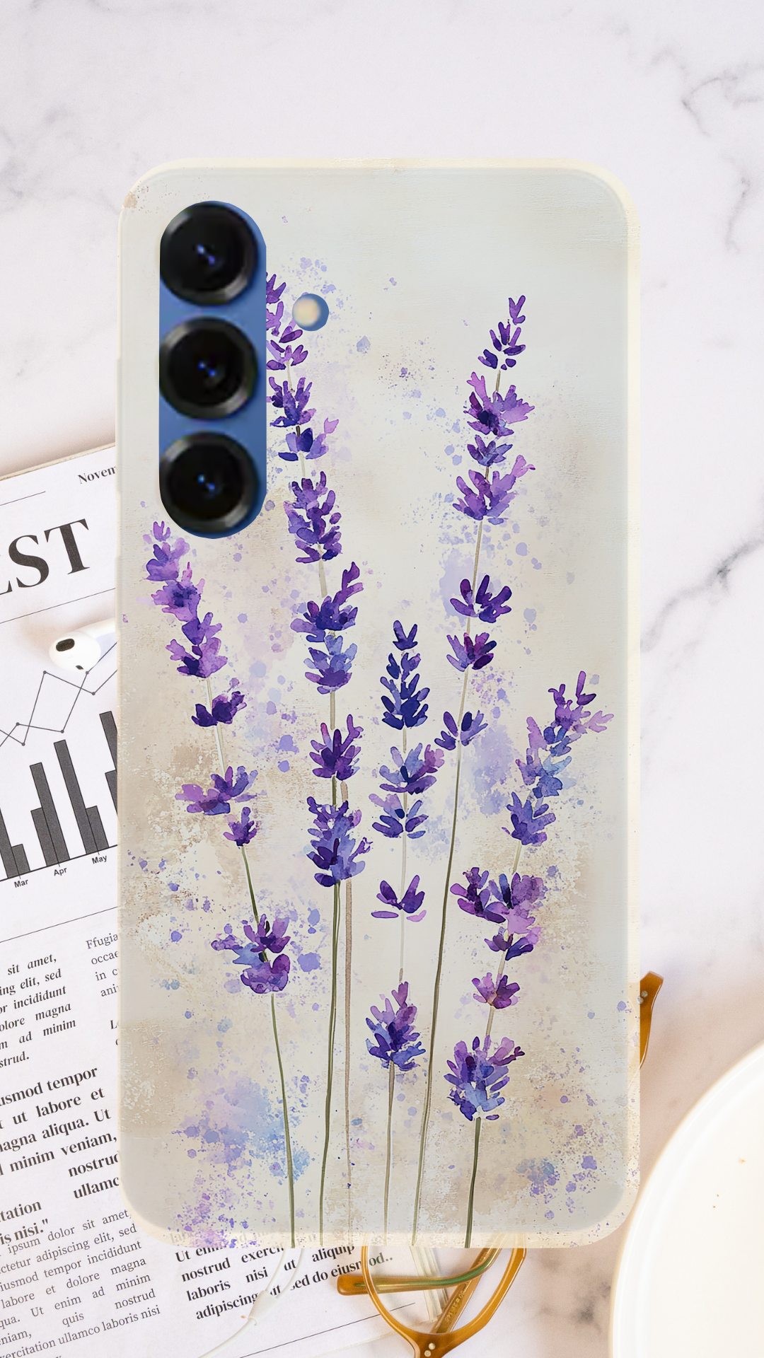 Personalized Floral Serenity Samsung Galaxy Case with Custom Name