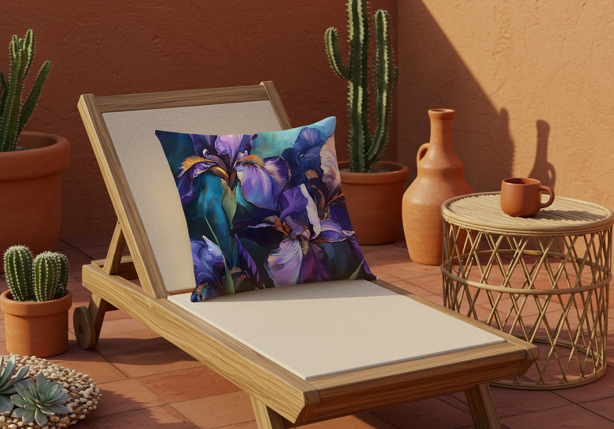 Personalized Iris Bloomscape Pillow with Custom Name