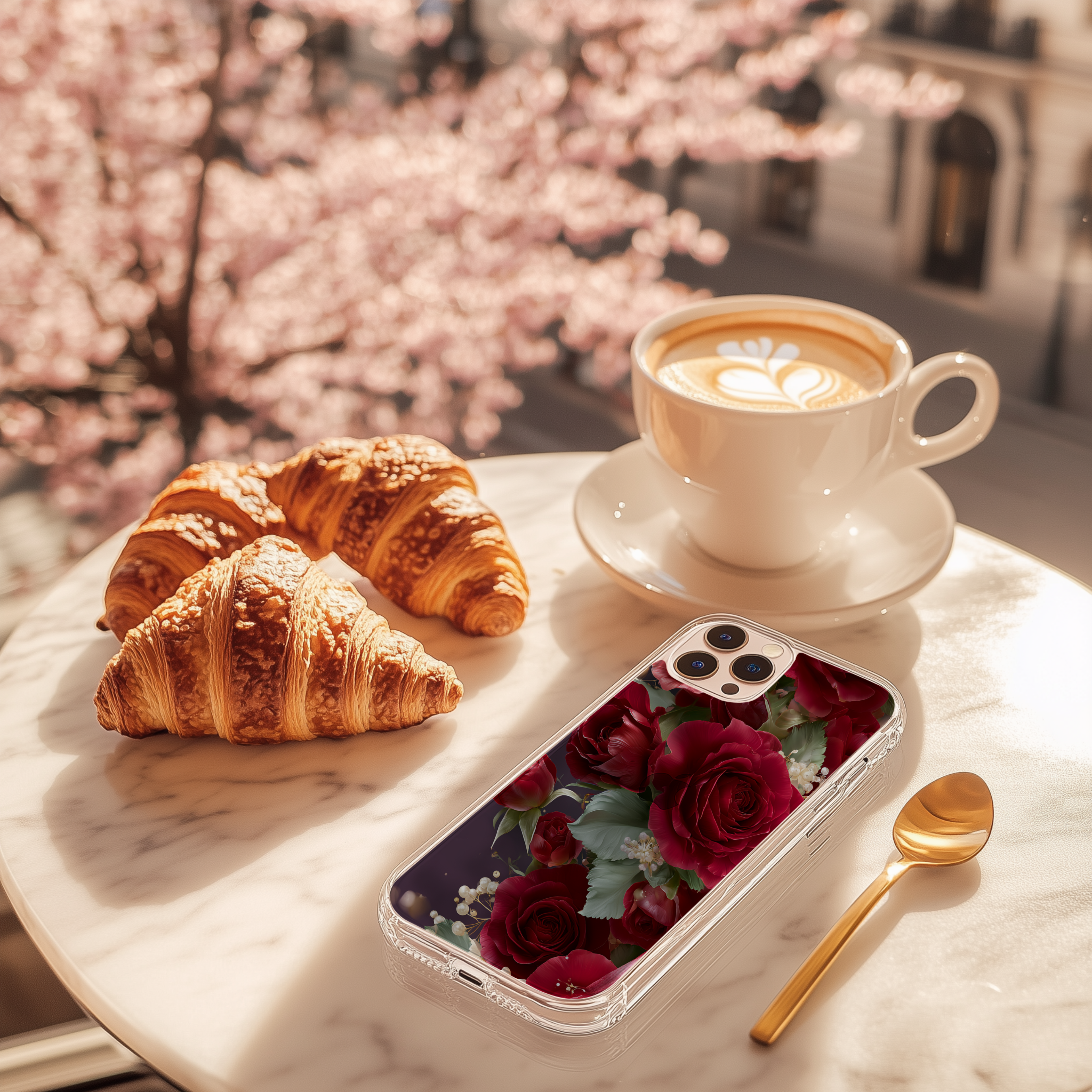 Personalized Botanical iPhone Case with Custom Name & Elegant Floral Phone Cover