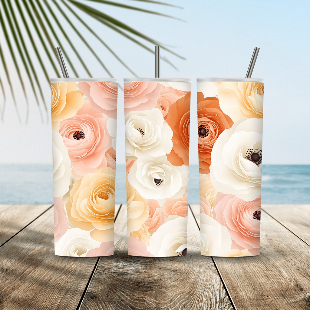 Personalized Blooming Trails Stainless Steel Tumbler with Custom Name