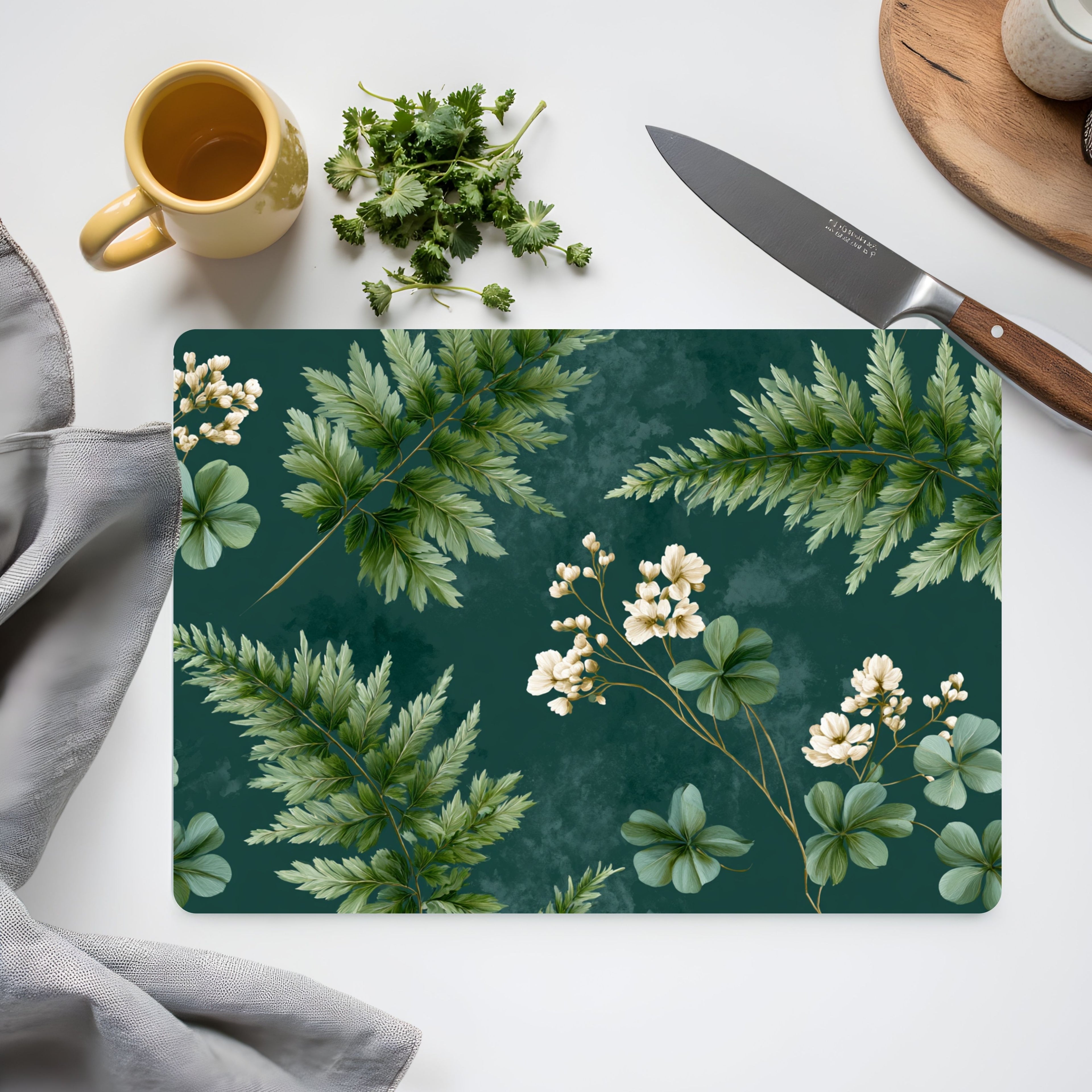 Blooming Garden Glass Cutting Board Personalized for Floral Kitchen Décor