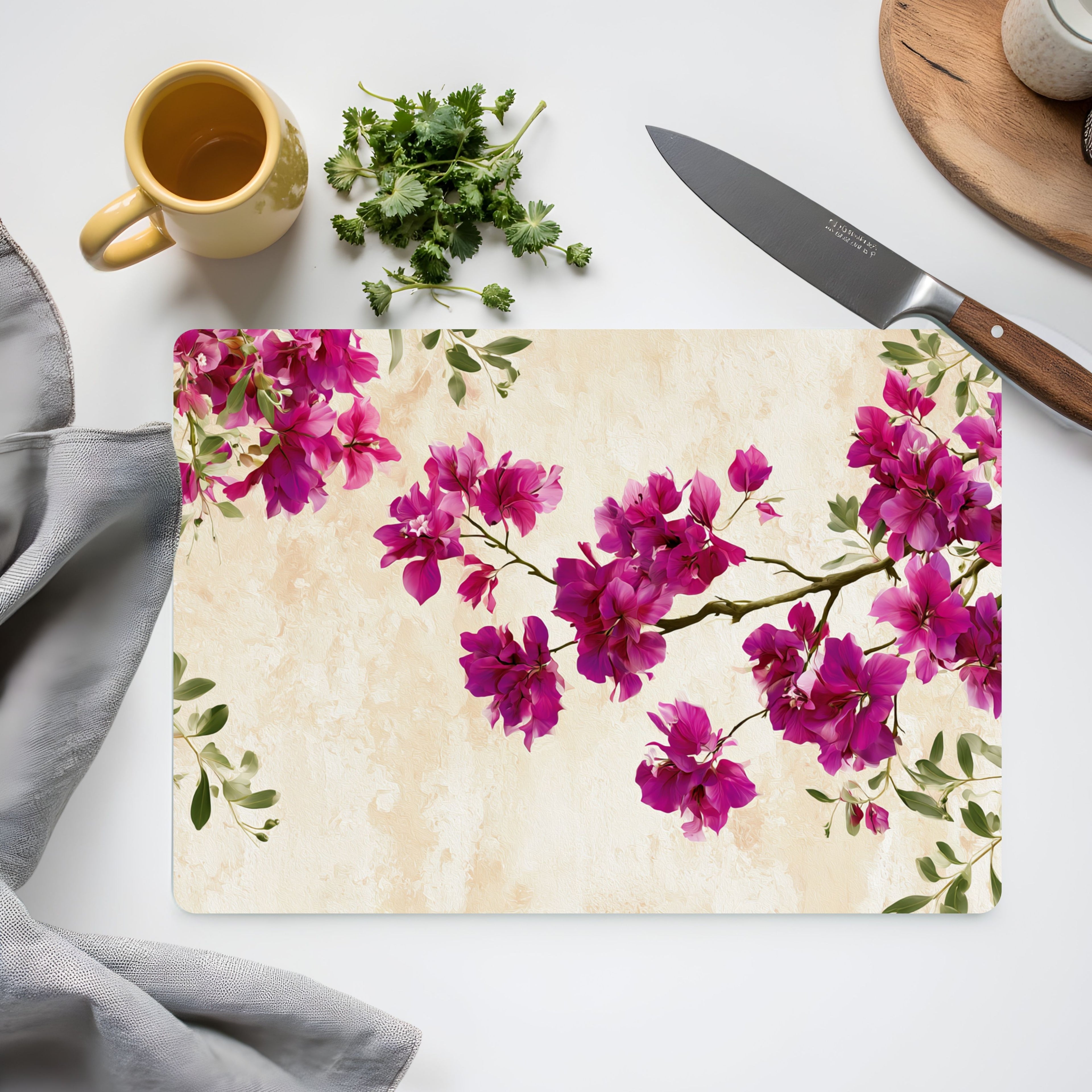 Bloom Flower Glass Cutting Board Personalized for Elegant Garden Kitchens