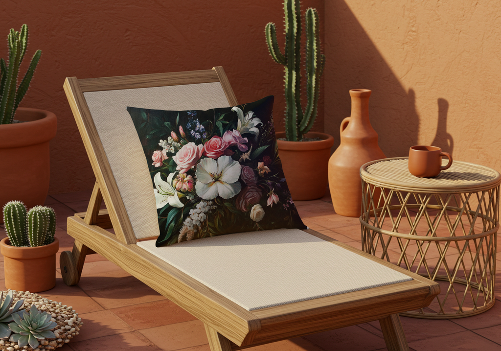 Personalized Vintage Bouquet Gallery Pillow with Custom Name