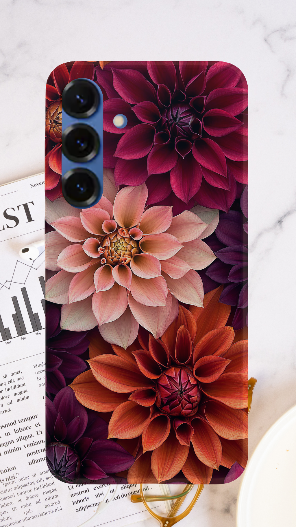 Personalized Floral Harmony Samsung Galaxy Case with Custom Name