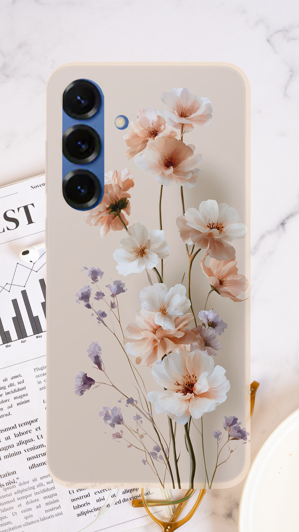 Personalized Rose Meadow Samsung Galaxy Case with Custom Name