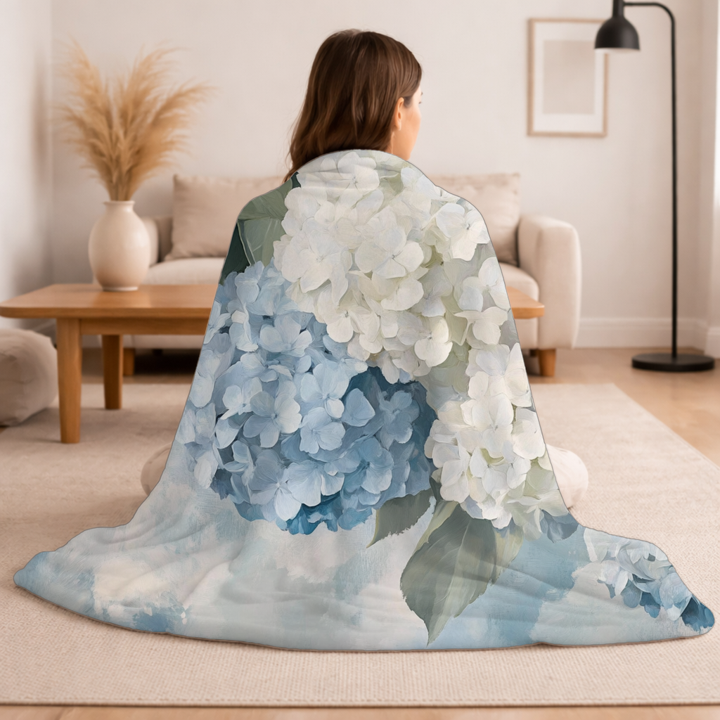 Personalized Magnolia Blossom Sherpa Blanket with Custom Name