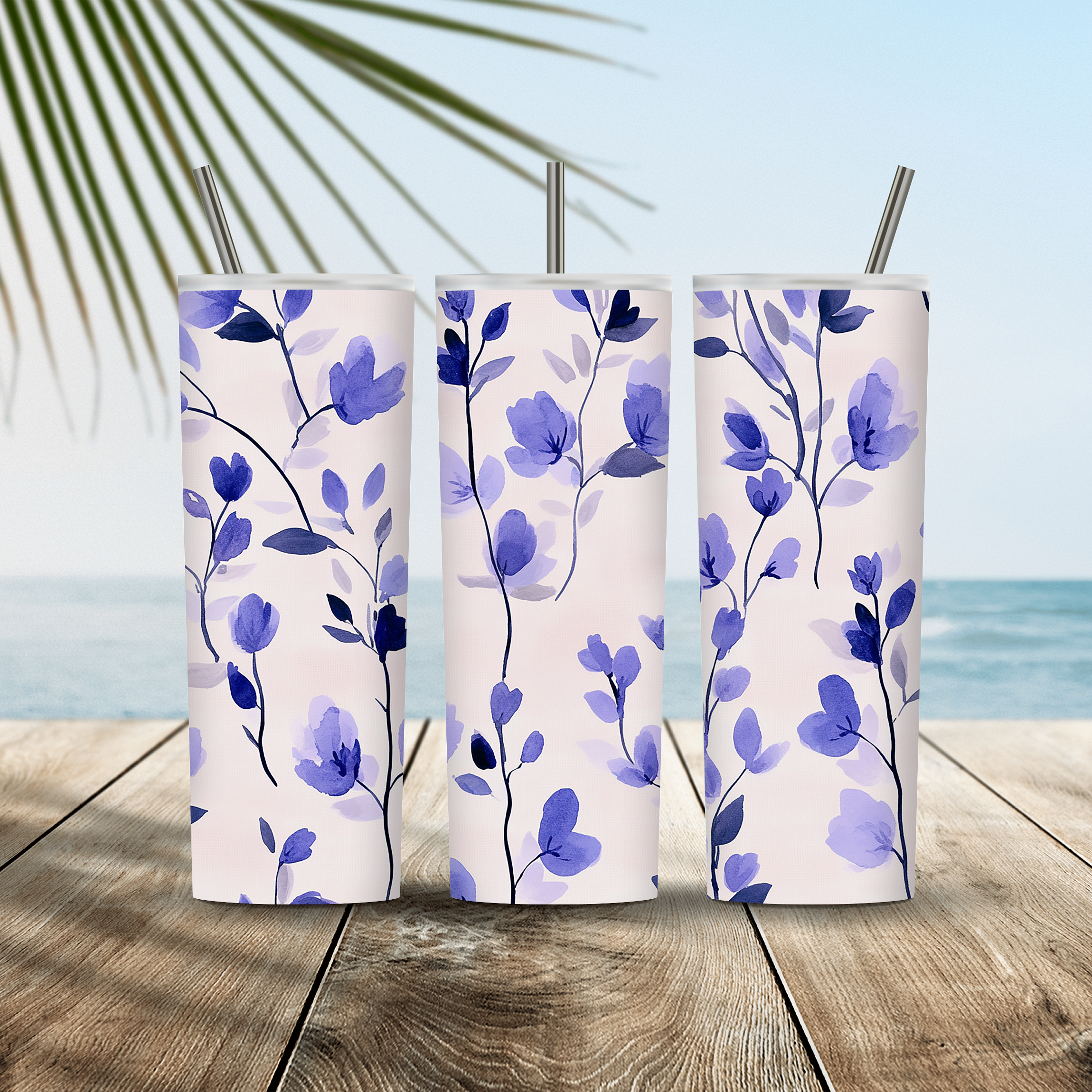 Personalized Botanical Retreat Stainless Steel Tumbler with Custom Name