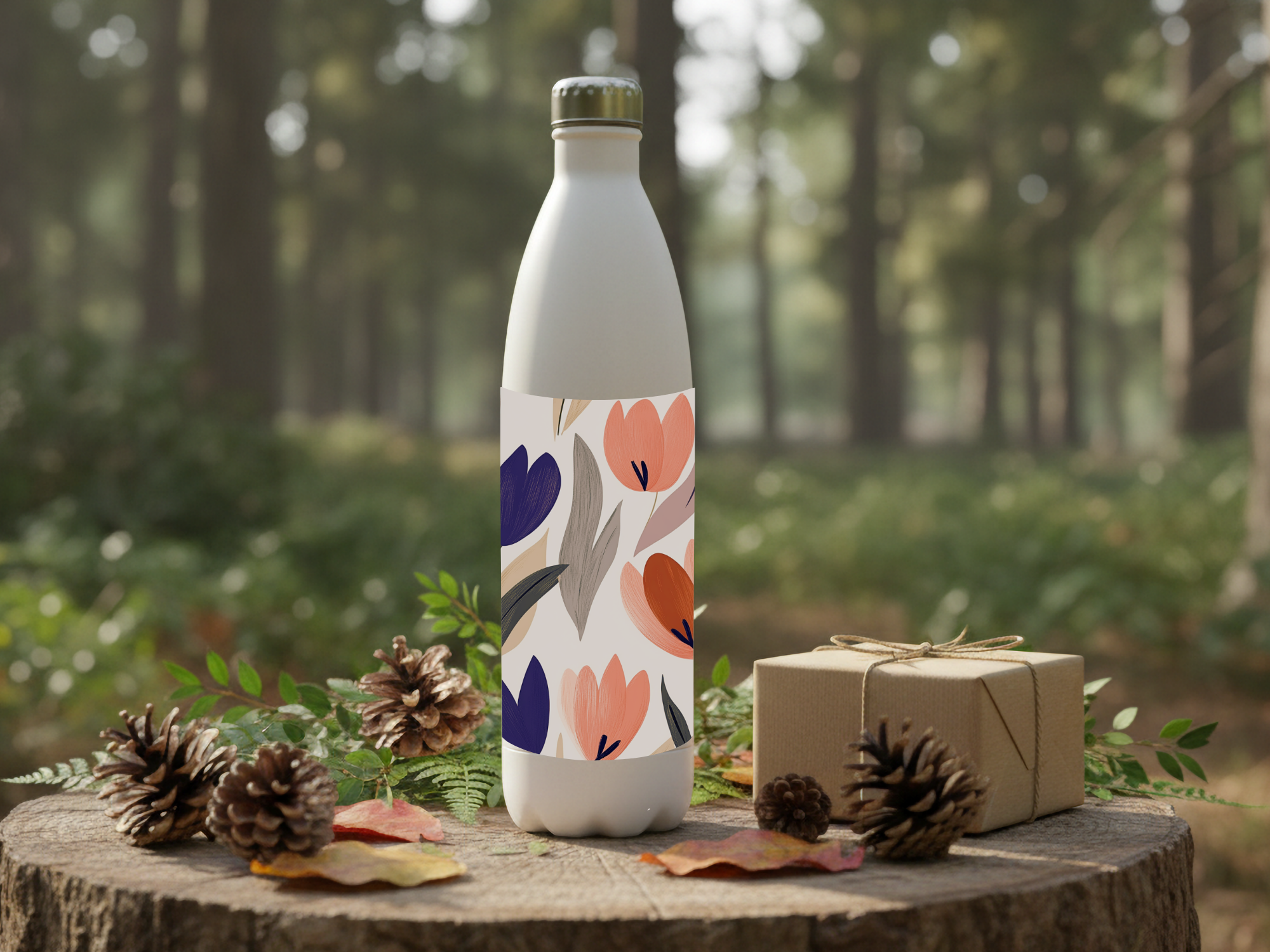 Tulip Stainless Steel Water Bottle Personalized for Spring Garden Rambles
