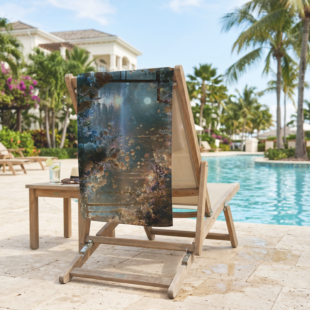 Personalized Floral Bath & Beach Towel with Custom Name