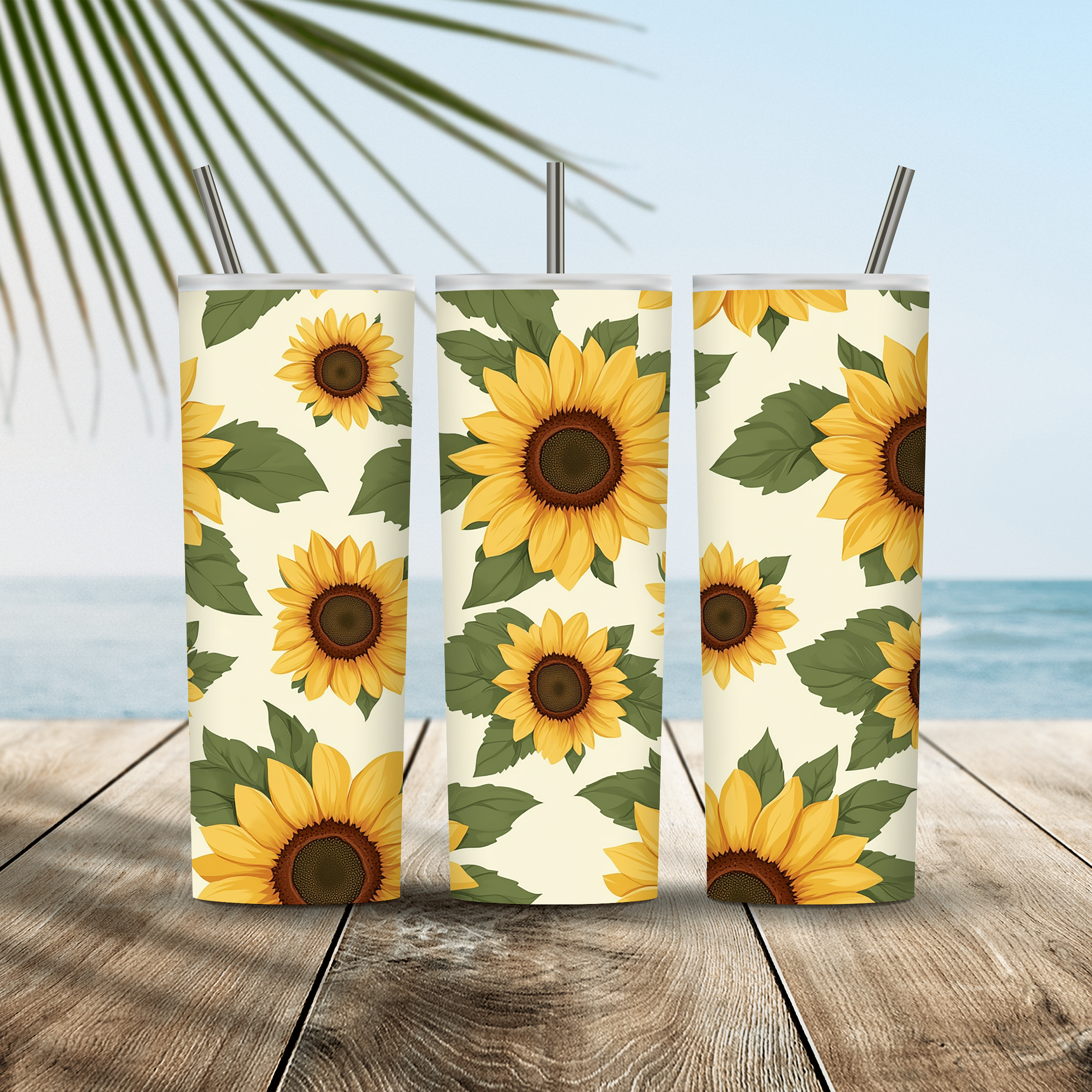 Personalized Sunflower Stainless Steel Sip Tumbler with Custom Garden Name